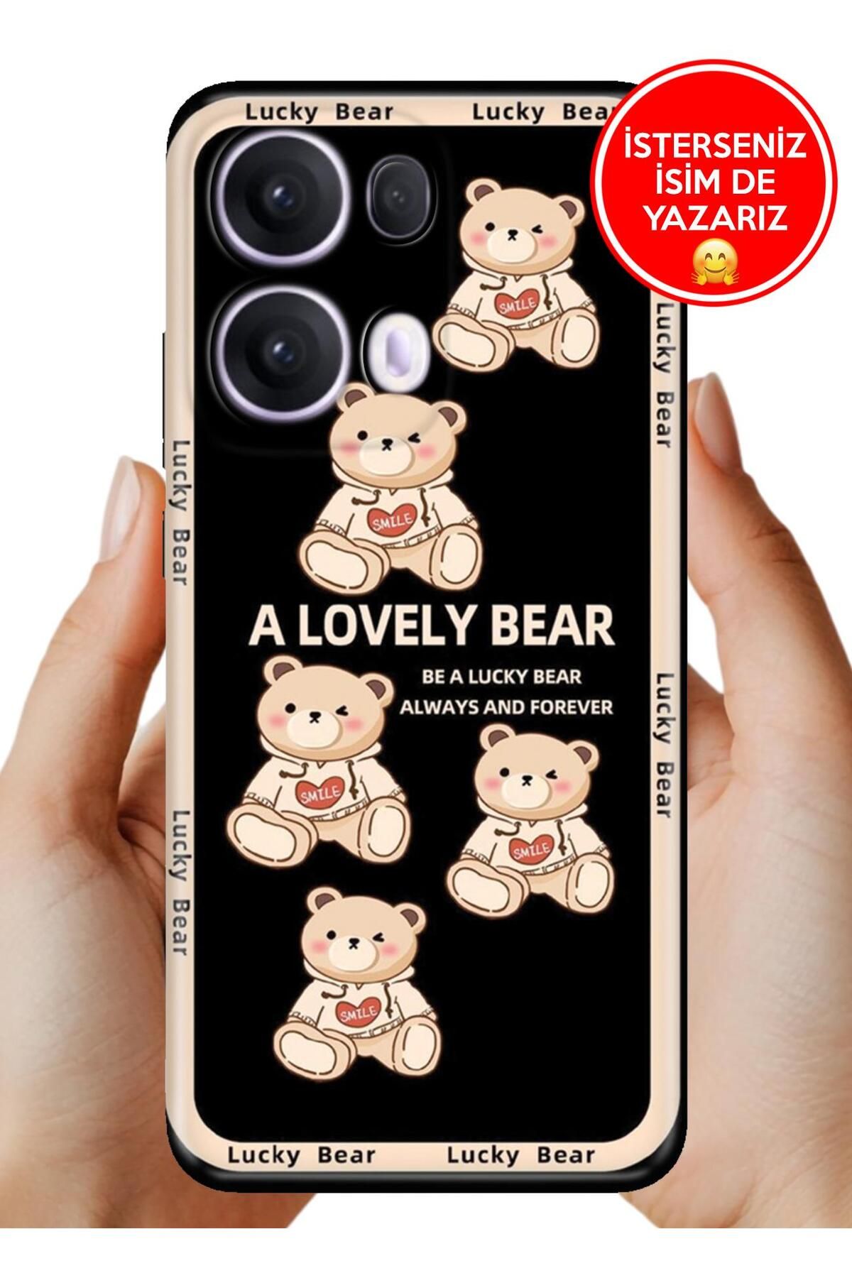 OPPO Reno 13 Pro Kılıf Oppo Reno 13 Pro Rubber Esnek Silikon Tam Koruma Smile Bear