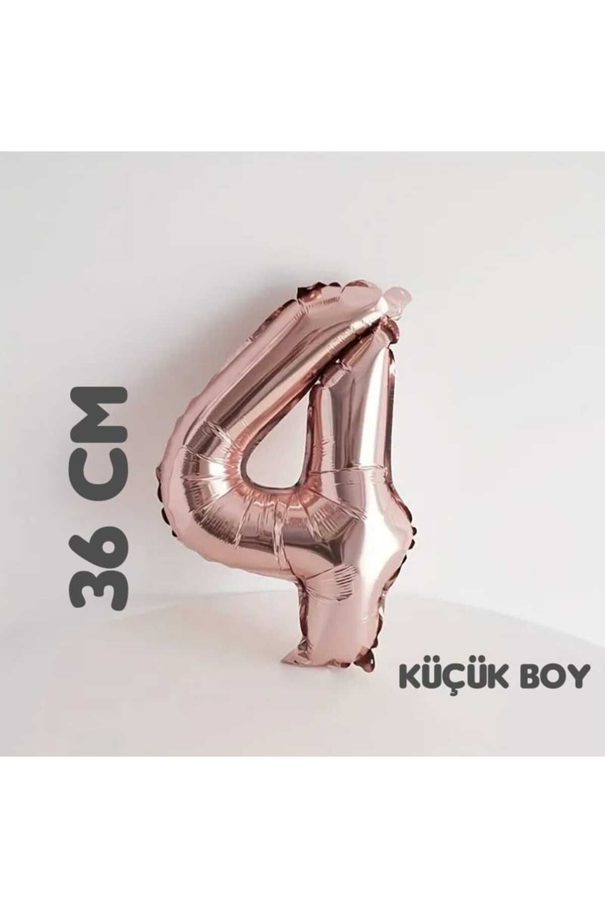 asöy 4 Folyo Balon 4 Rakam Balon 36 Cm Küçük Boy Rosegold Renk 4 Yaş Balonu Doğum Günü Parti Malzemeleri