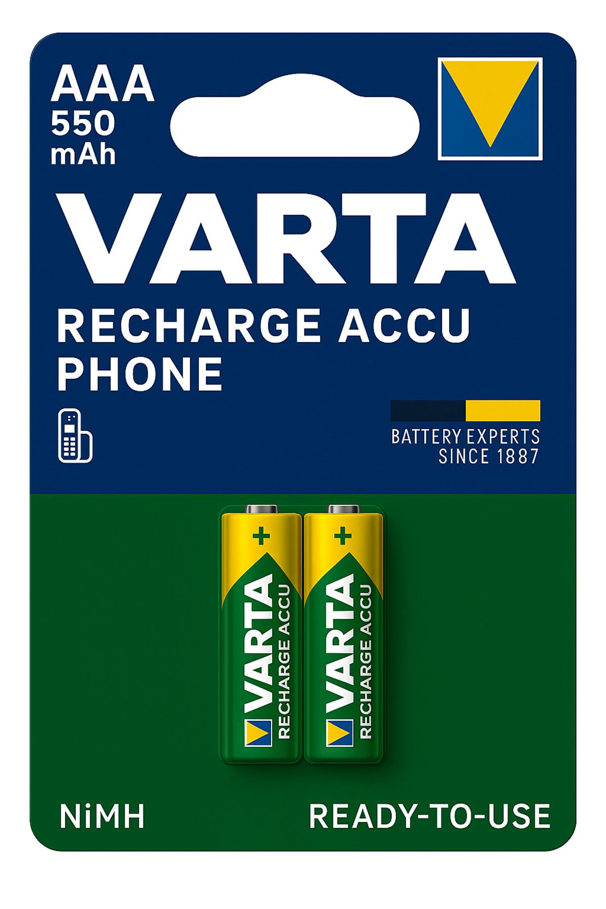 ANI OFİS KIRTASİYE A K Şarj Edilebilir Pil 550 mAh - AAA-İnce Kalem Pil 2'li Paket Uzun Ömürlü NiMH