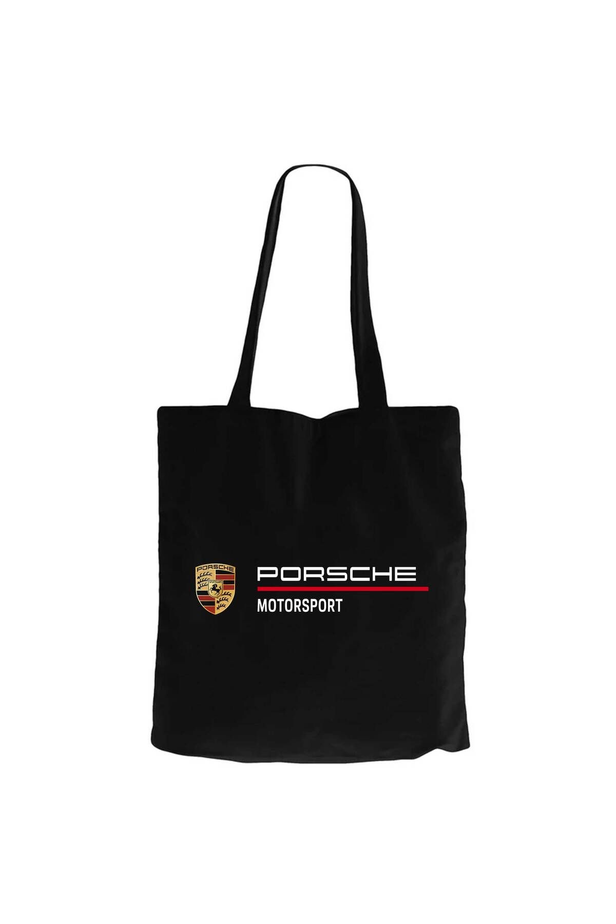 Z zepplin Porshe Logo Motorsport Siyah Kanvas Bez Çanta