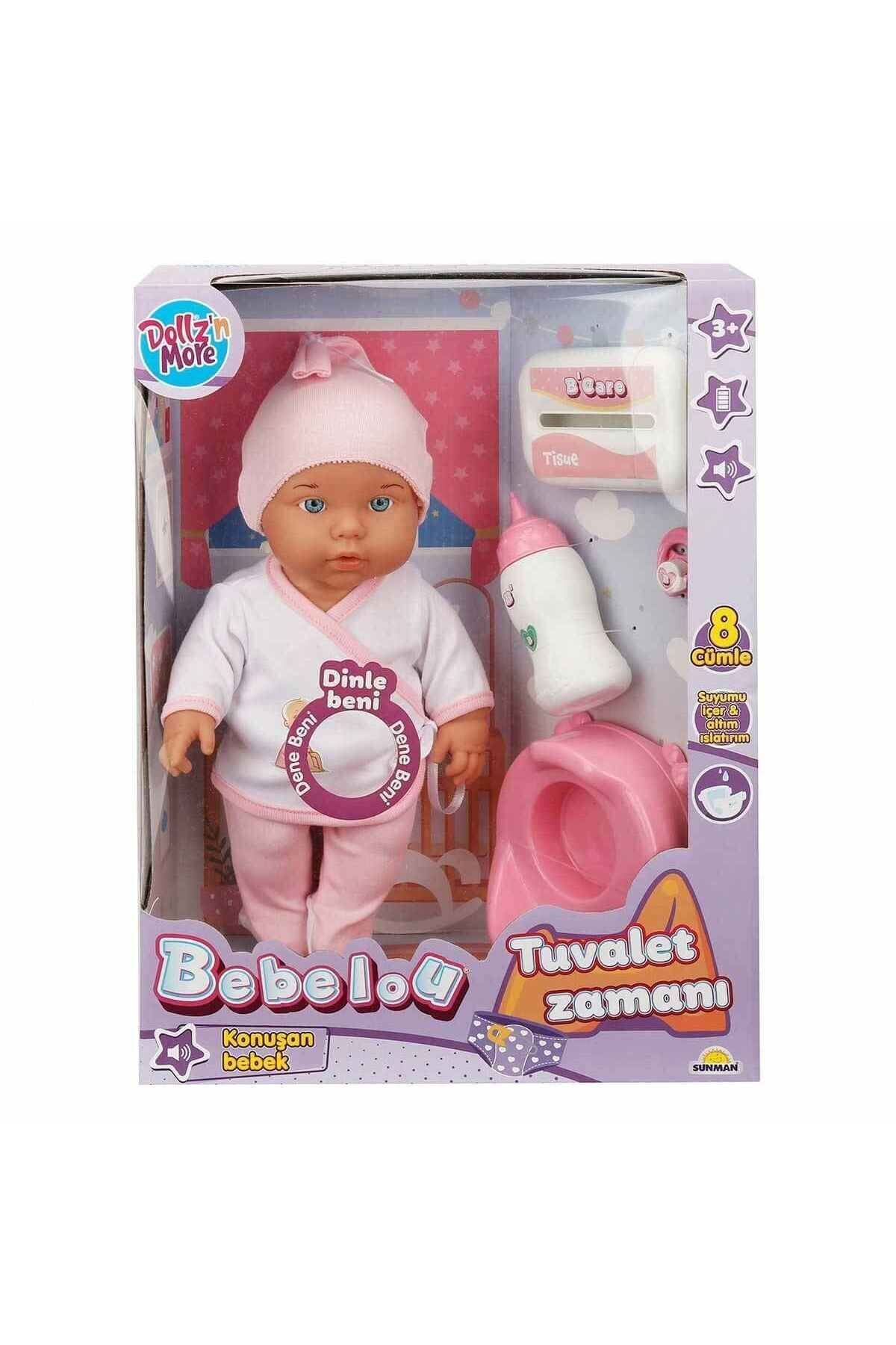 Aymir Ticaret 30011 Bebelou Tuvalet Zamanı Sesli Bebek Seti 35 cm -Sunman