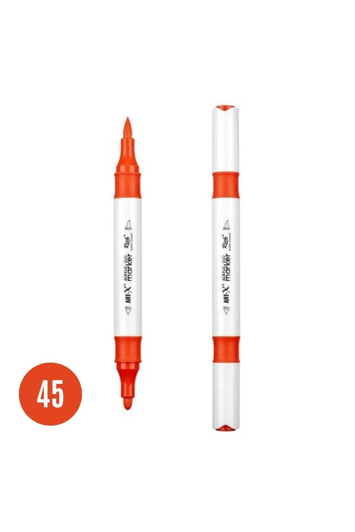 Art Tone ART-X Çift Fırça Uçlu Akrilik Bazlı Marker Kalem 45 Nar Çiçeği