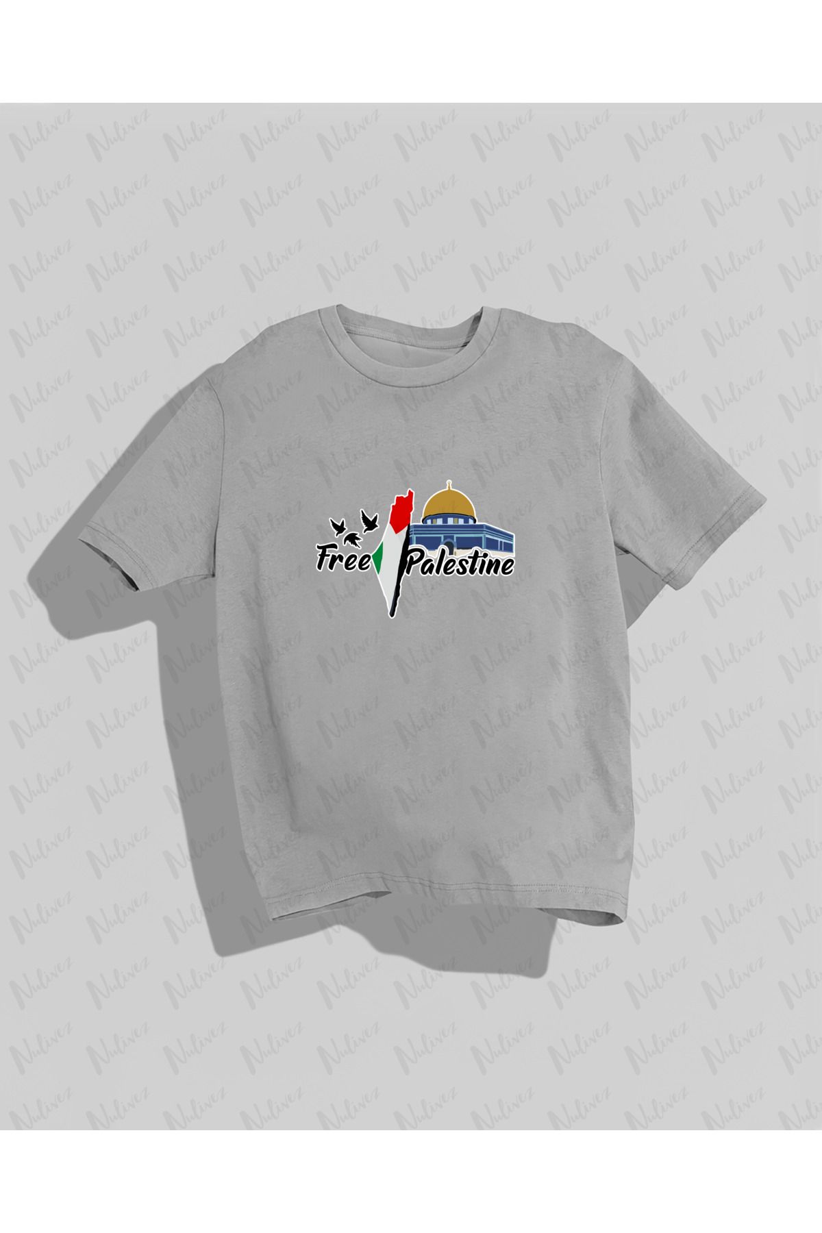 Nulivez Filistin Tasarımı Baskılı Yüksek Kalite Kompakt Unisex Oversize T-Shirt