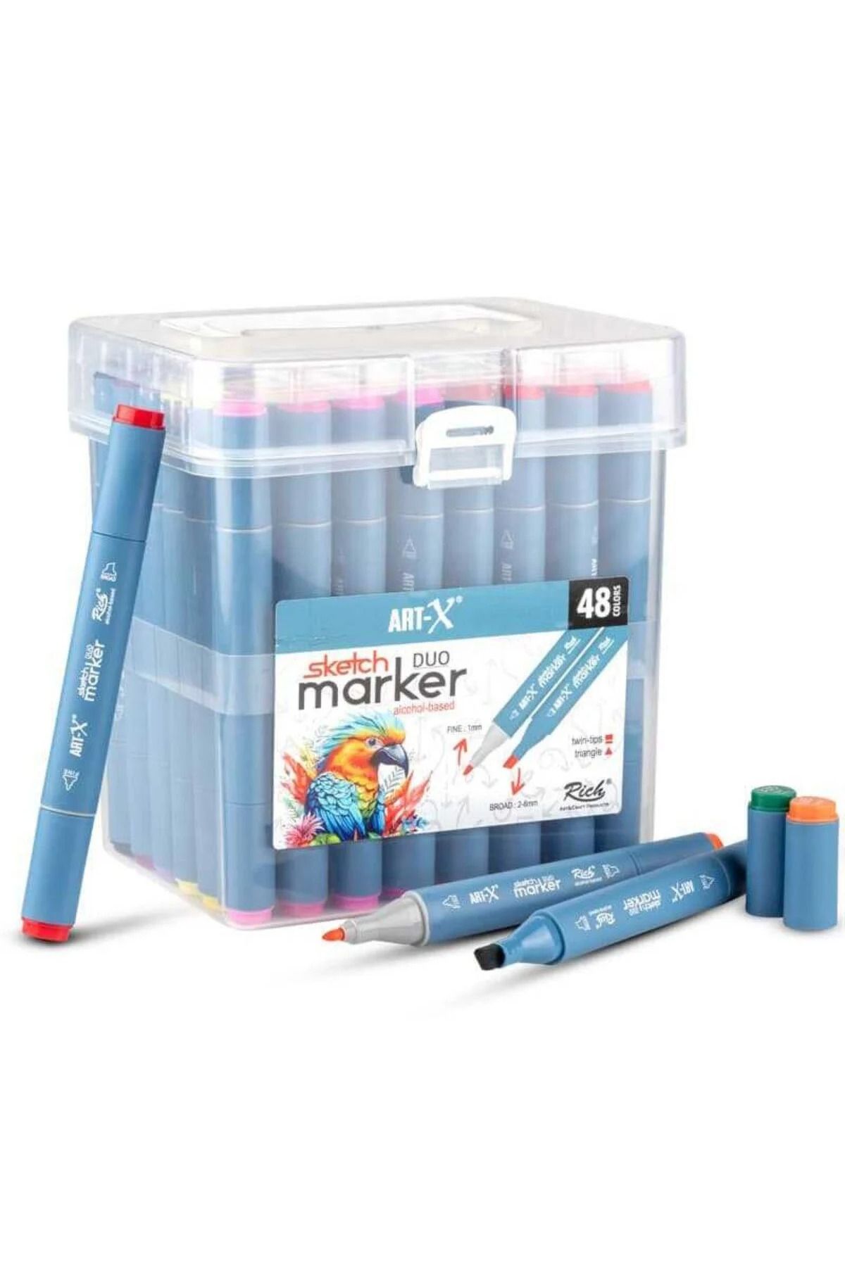 Art Tone ART-X Çift Uçlu Sketch Alkol Bazlı Marker Kalem Seti 48'li