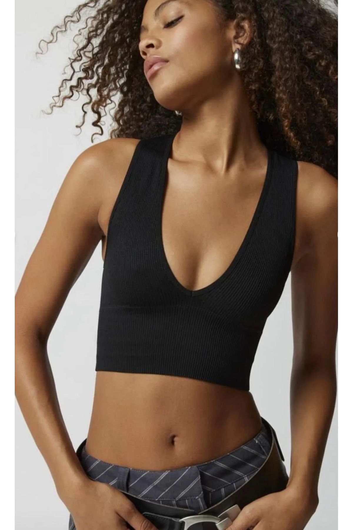 VibeGaia y2k Derin V Yaka Seamless Crop