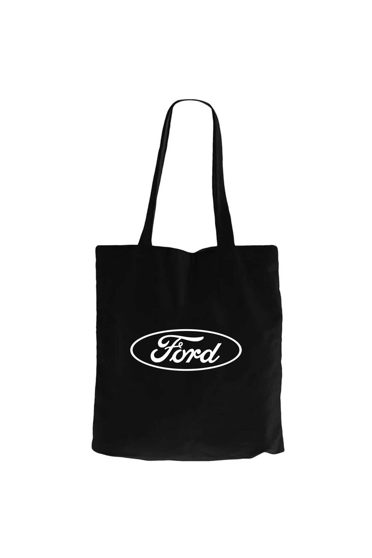 Z zepplin Ford Logo Text Siyah Kanvas Bez Çanta
