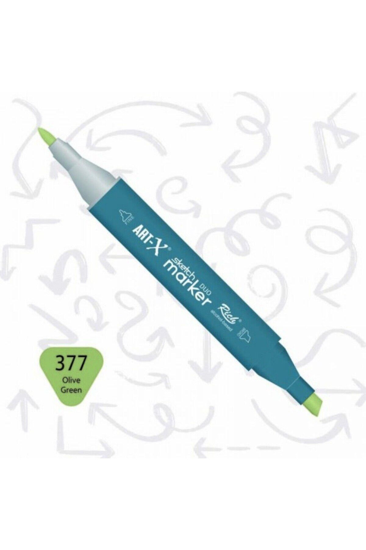 Art Tone ART-X Çift Uçlu Sketch Alkol Bazlı Marker Kalem 377 Olive Green