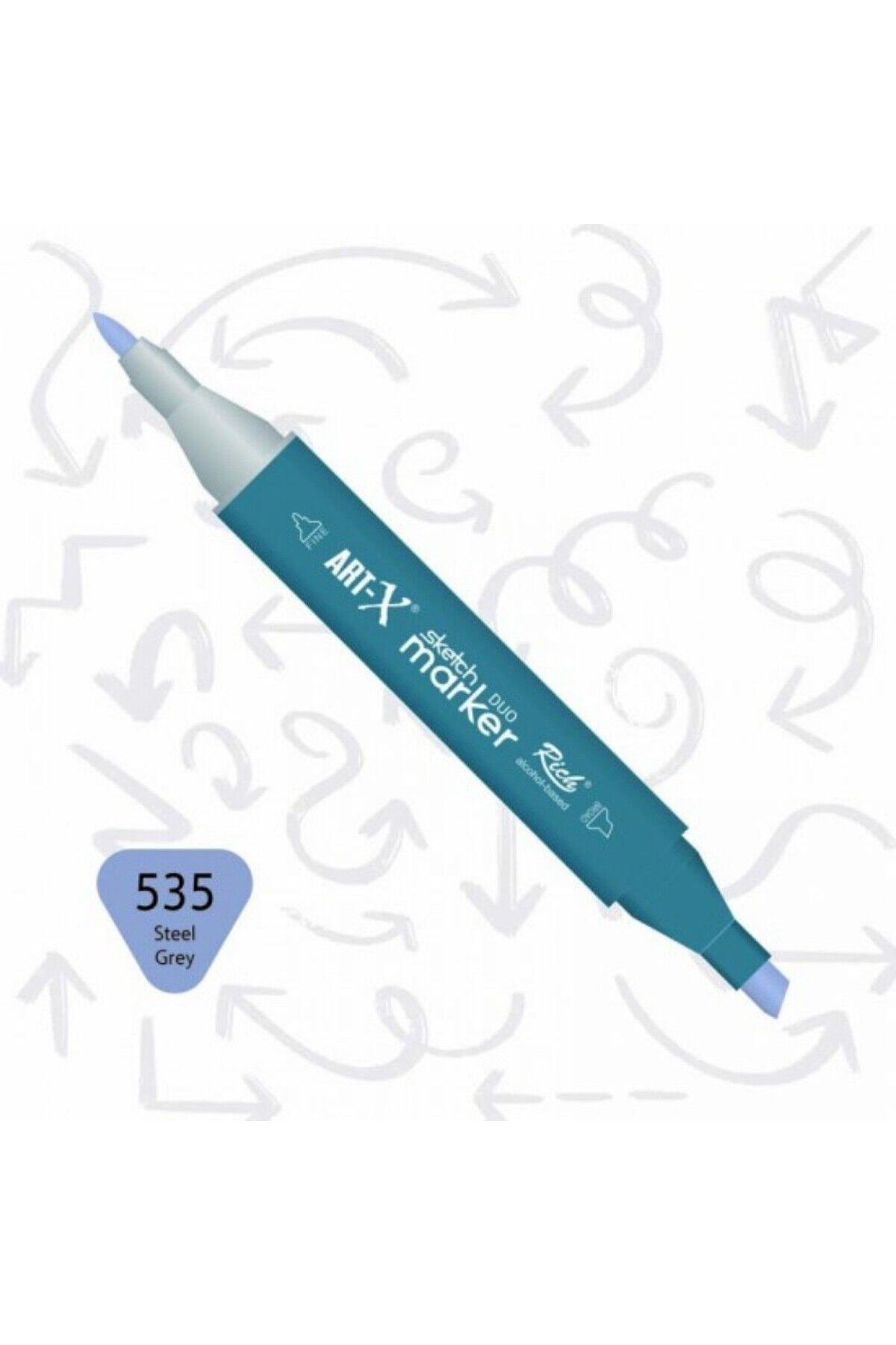 Art Tone ART-X Çift Uçlu Sketch Alkol Bazlı Marker Kalem 535 Steel Grey