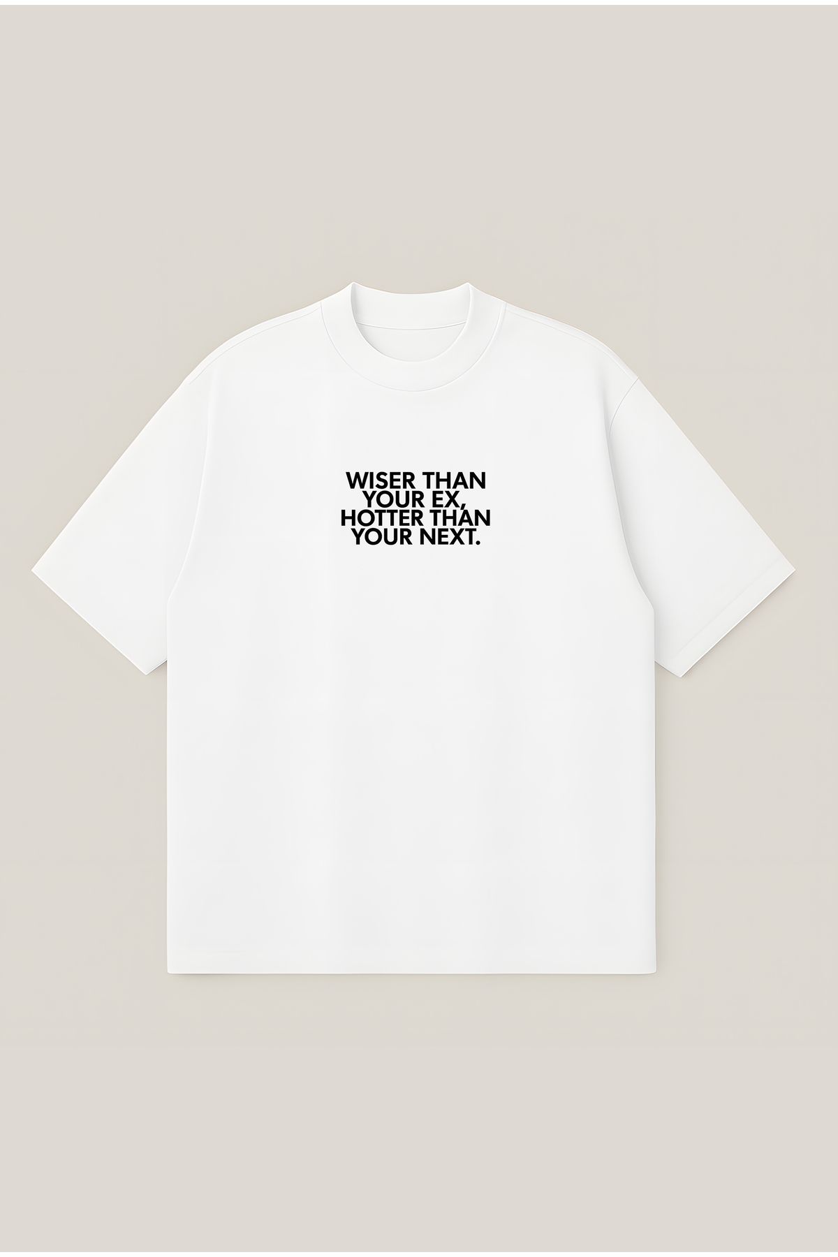 Moon Dancer Hotter than your ex Unisex %100 Organik Pamuklu Kalın Dokulu Oversize Bisiklet Yakalı T-shirt