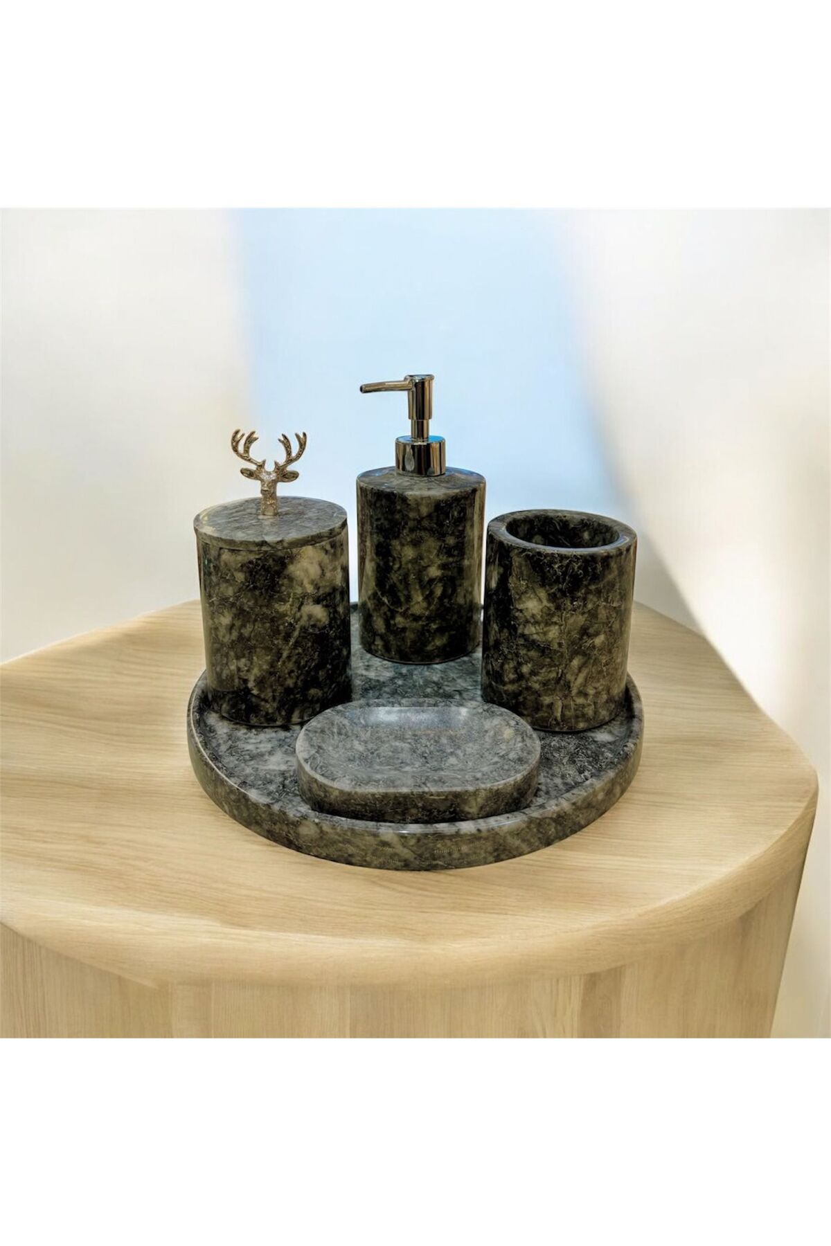 AURA STONE Oniks Doğaltaş Banyo Seti