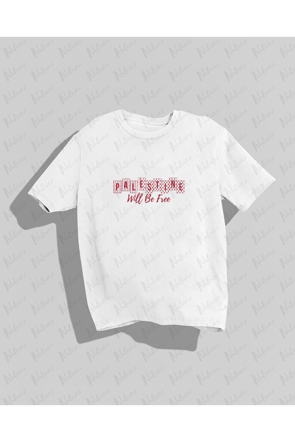 Nulivez Filistin Tasarımı Baskılı Yüksek Kalite Kompakt Unisex Oversize T-Shirt