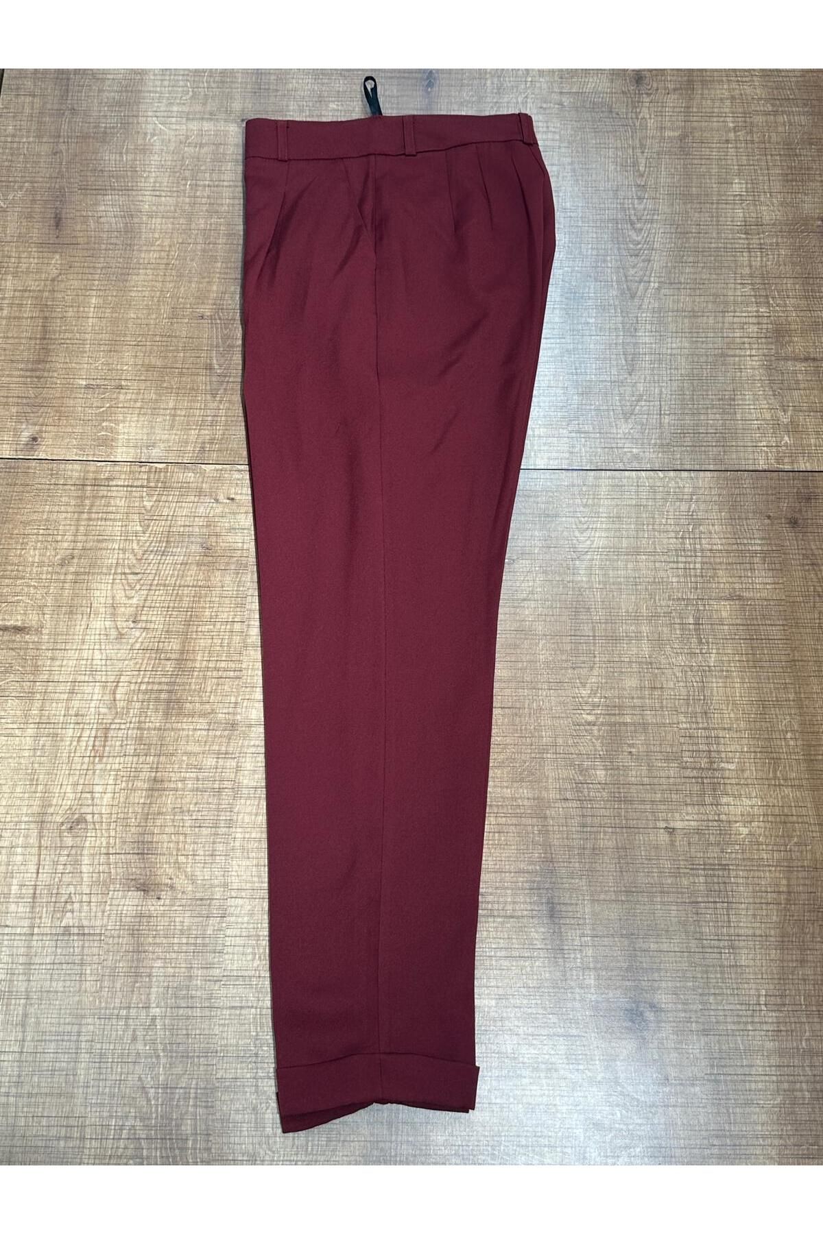 HANIMCA GİYİM PİLELİ DUBLE PAÇA HAVUÇ KESİM YAZLIK PANTALON