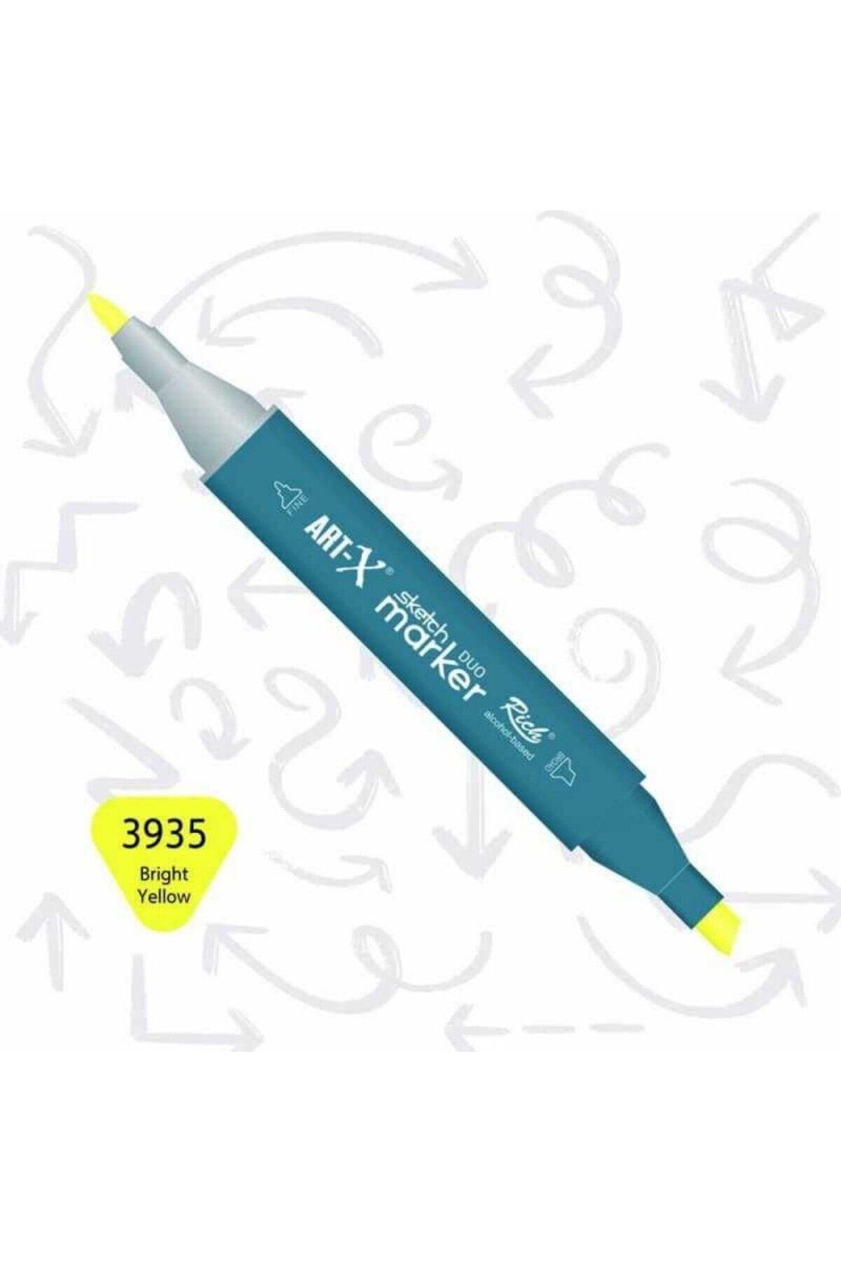 Art Tone ART-X Çift Uçlu Sketch Alkol Bazlı Marker Kalem 3935 Bright Yellow