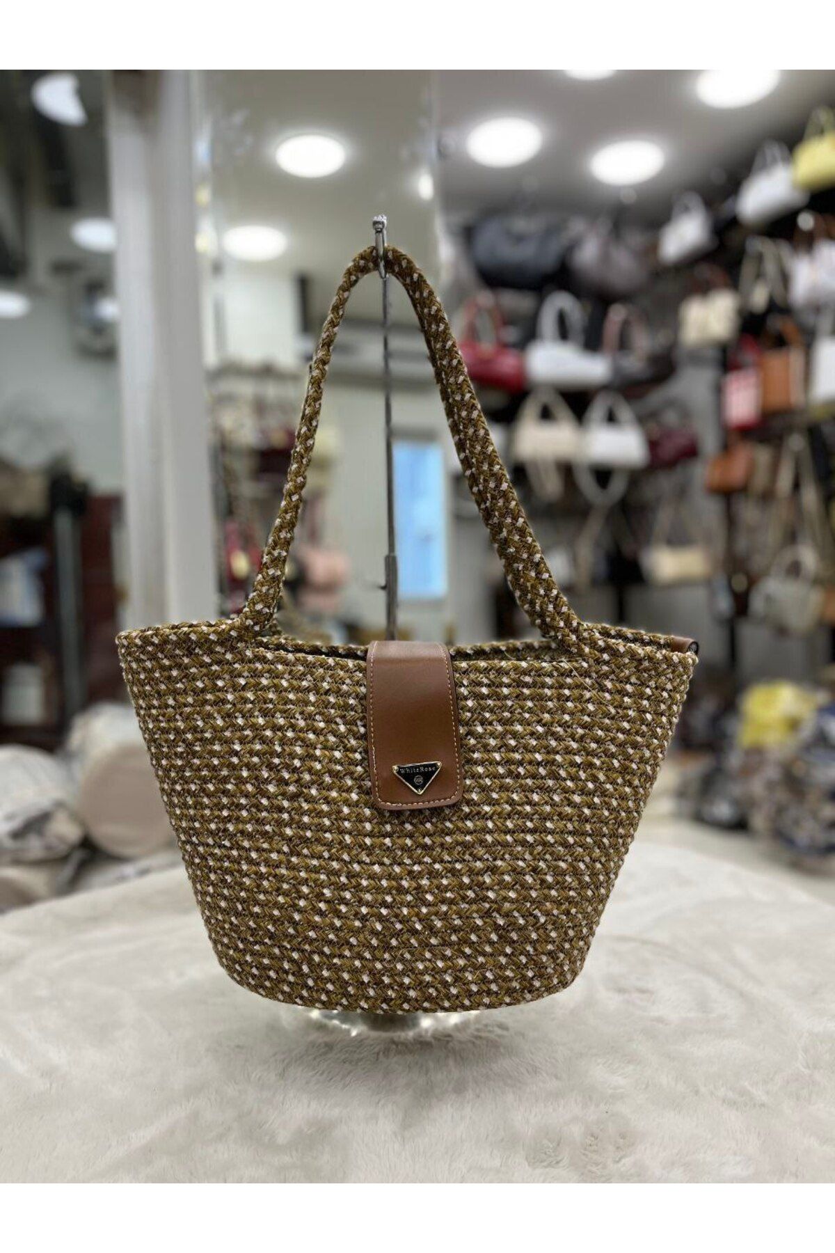 bynarincollection Günlük model hasır kol ve omuz çantası