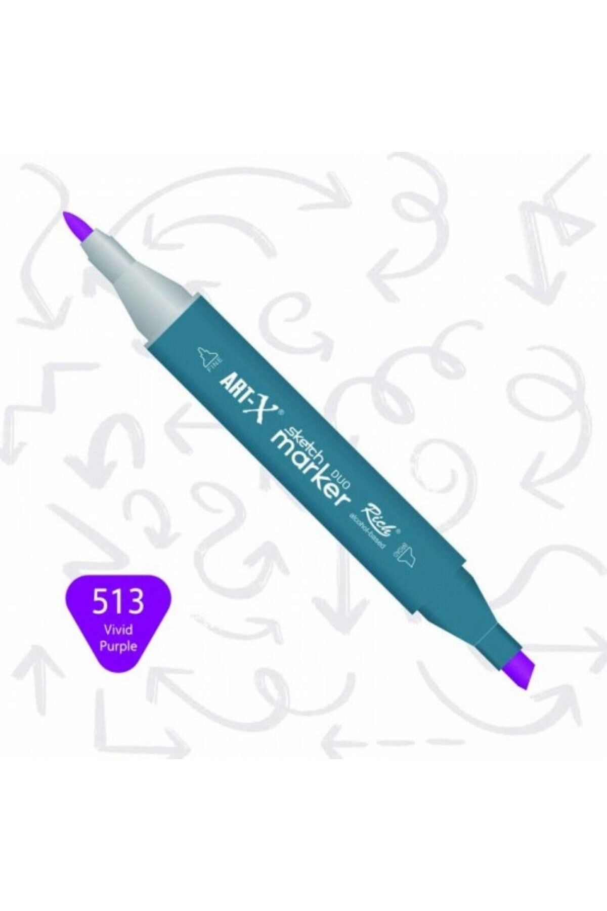 Art Tone ART-X Çift Uçlu Sketch Alkol Bazlı Marker Kalem 513 Vivid Purple
