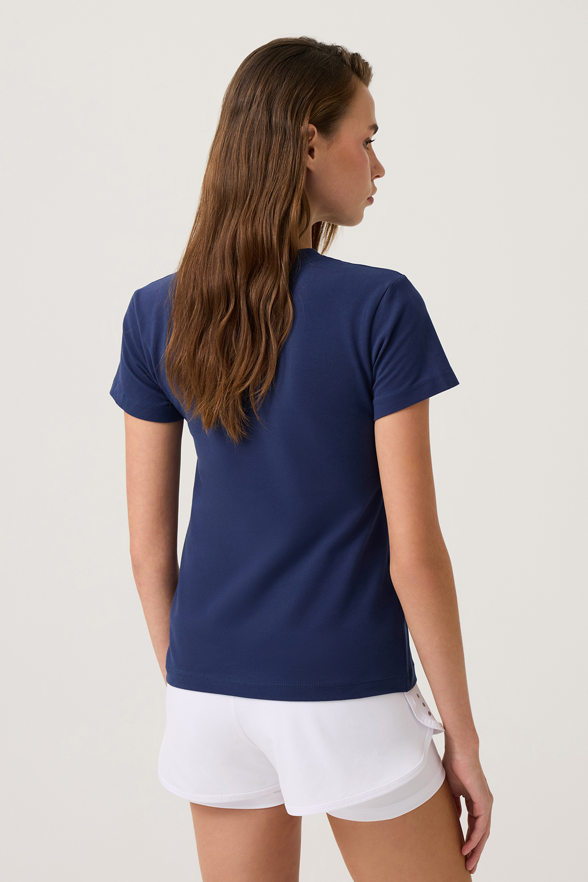 Los Ojos Lacivert Düz Kesim Tişört Regular T-Shirt görsel 4