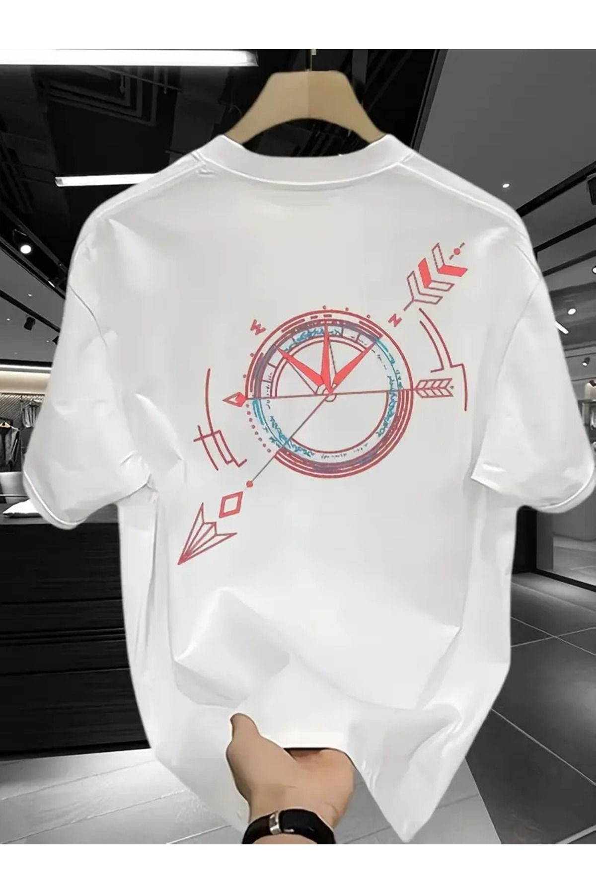 LAND MODA Erkekler için %100 Pamuklu Grafik T-Shirt - Rahat Mürettebat Yaka, Kısa Kollu,
