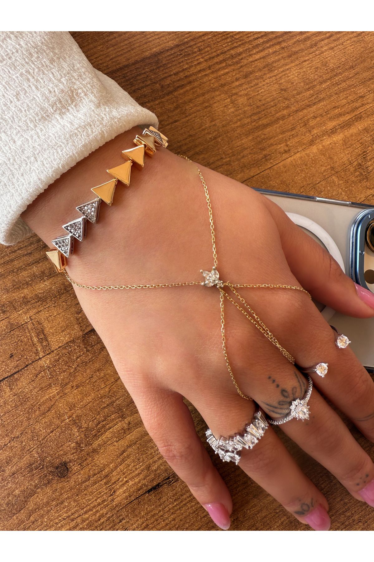 HeyYou Jewelry İkili üçgen bileklik
