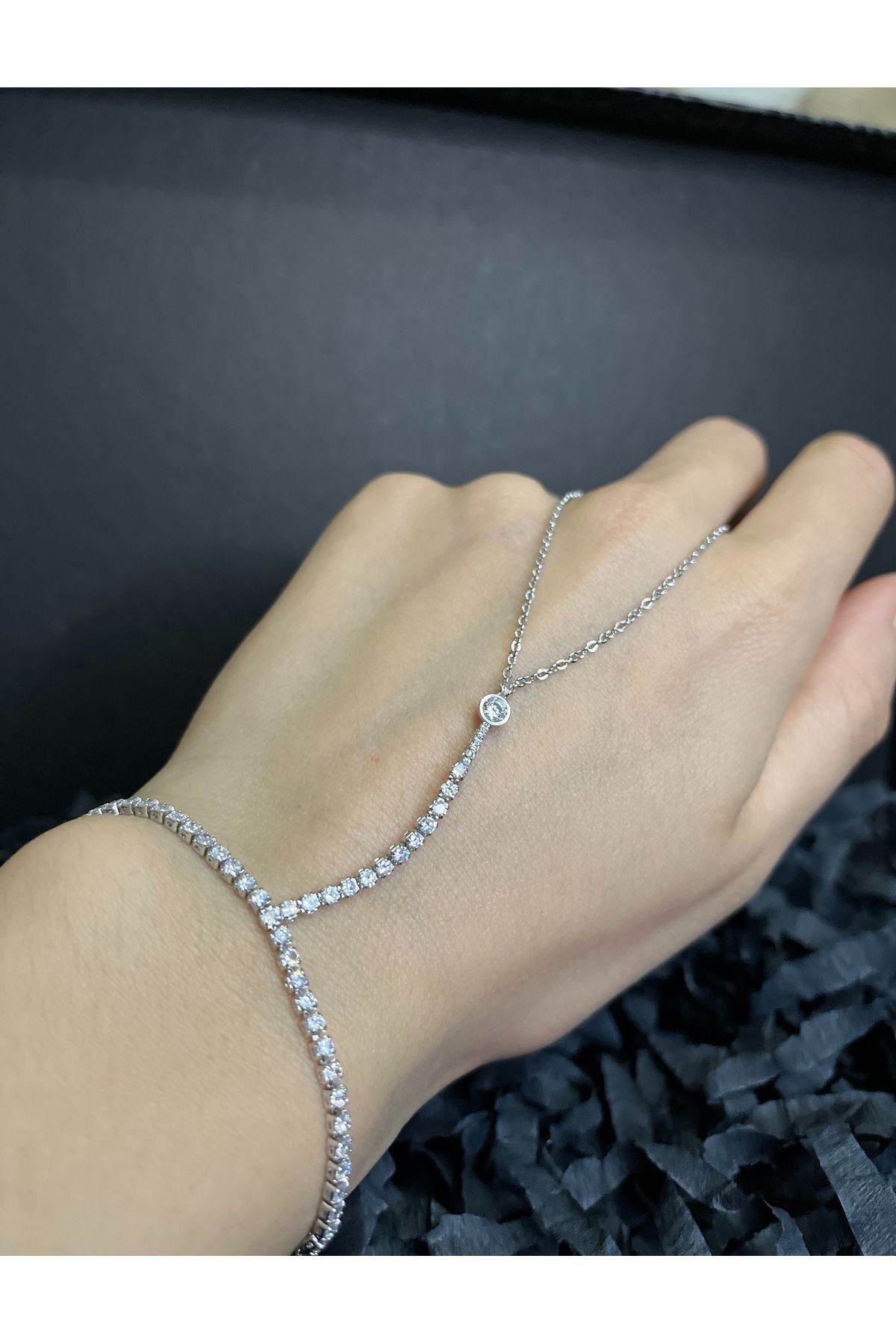 Butik Çelik Silver Zirkon Taşlı Baget Şahmeran