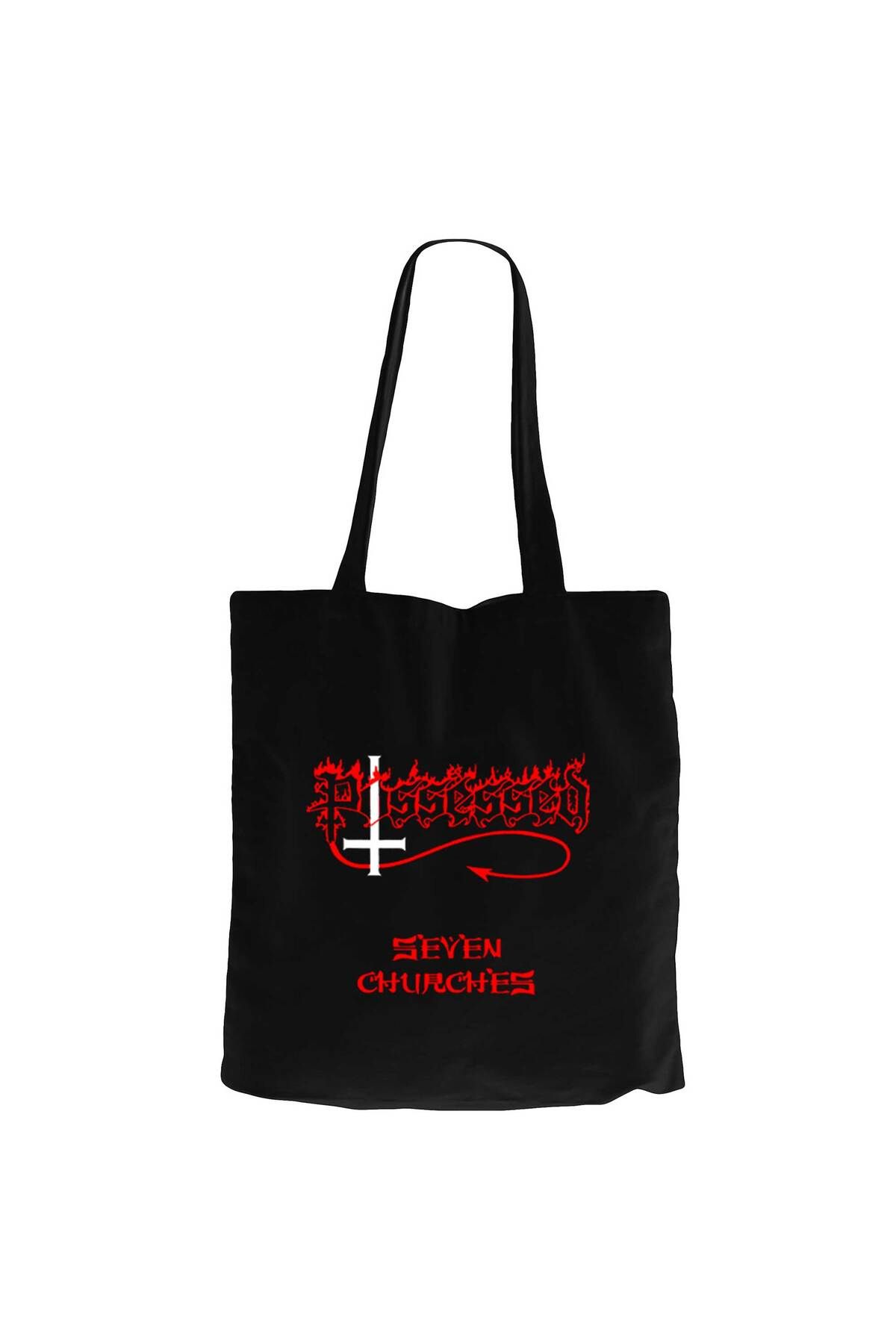 Z zepplin Possessed Seven Churches Siyah Kanvas Bez Çanta