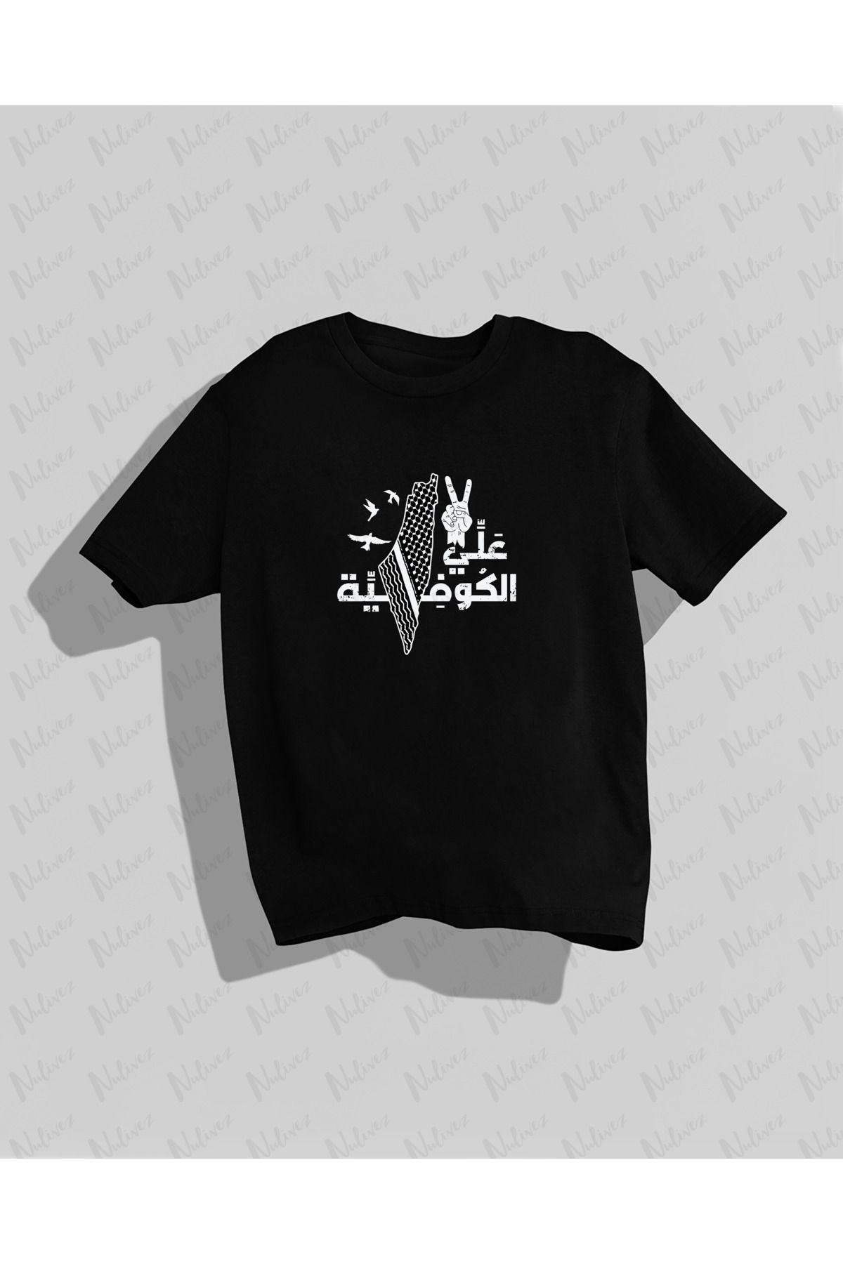 Nulivez Filistin Tasarımı Baskılı Yüksek Kalite Kompakt Unisex Oversize T-Shirt