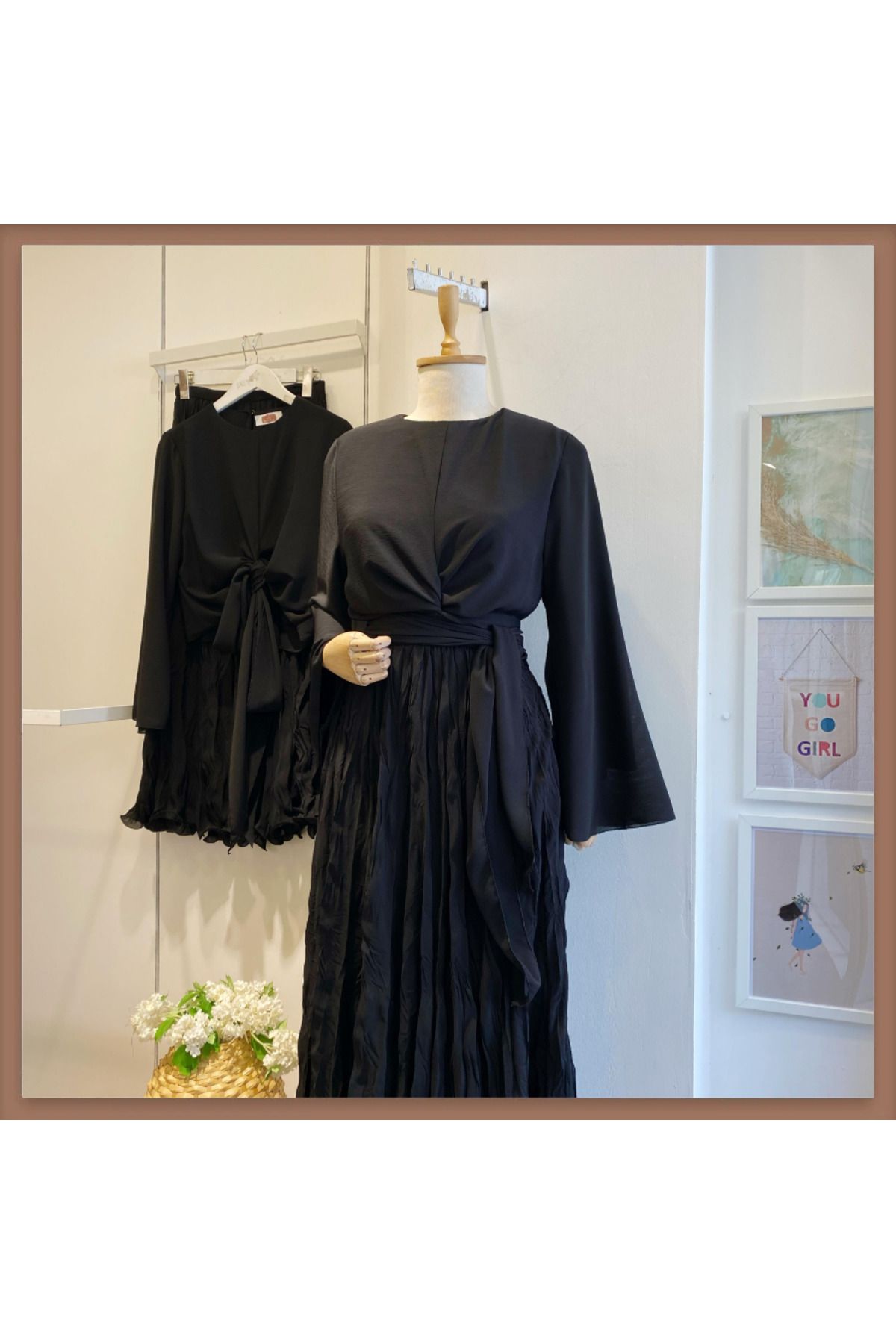 Faya Boutique Siyah Şifon Cote Takım