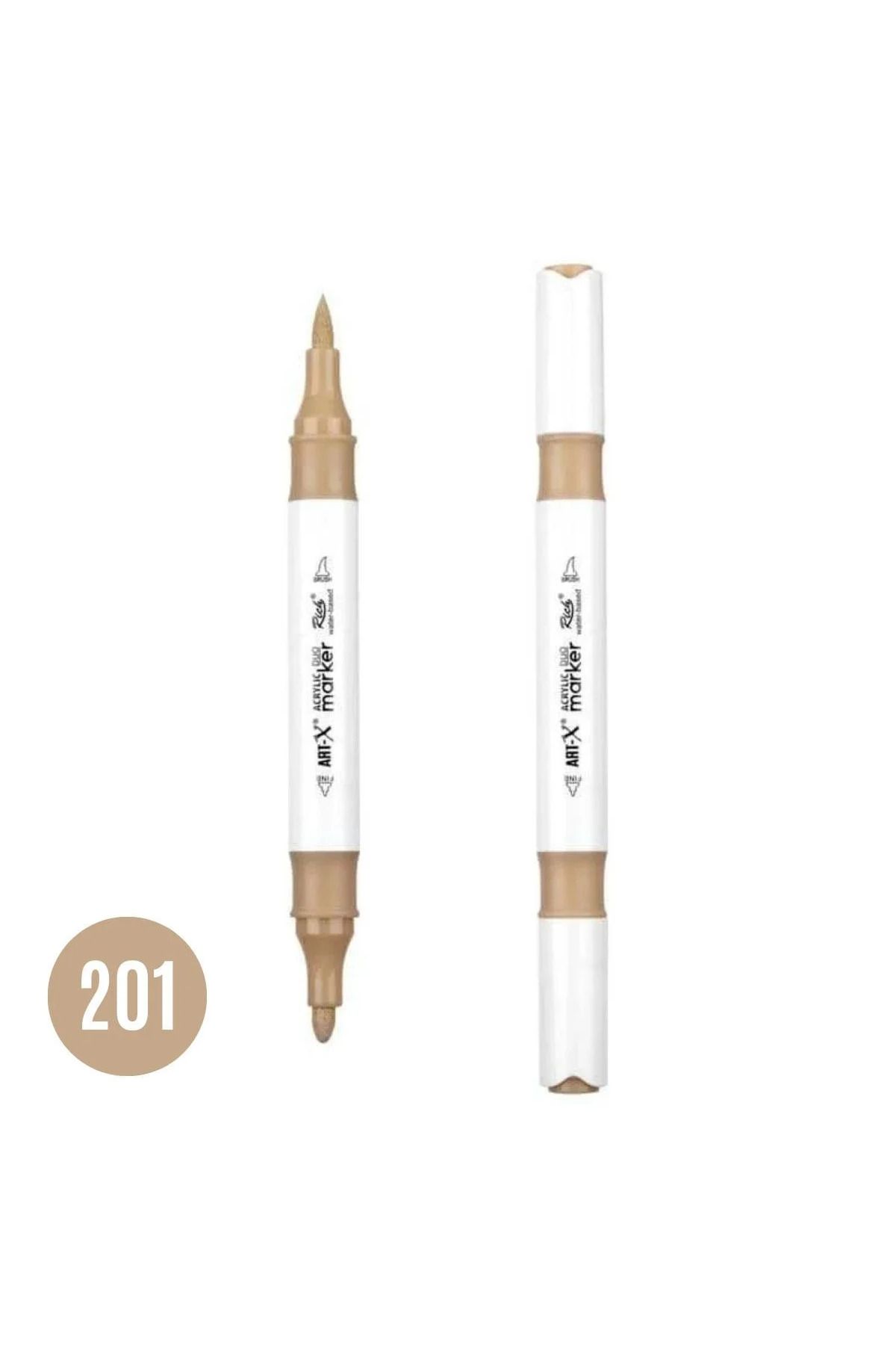 Art Tone ART-X Çift Fırça Uçlu Akrilik Bazlı Marker Kalem 201 Bej