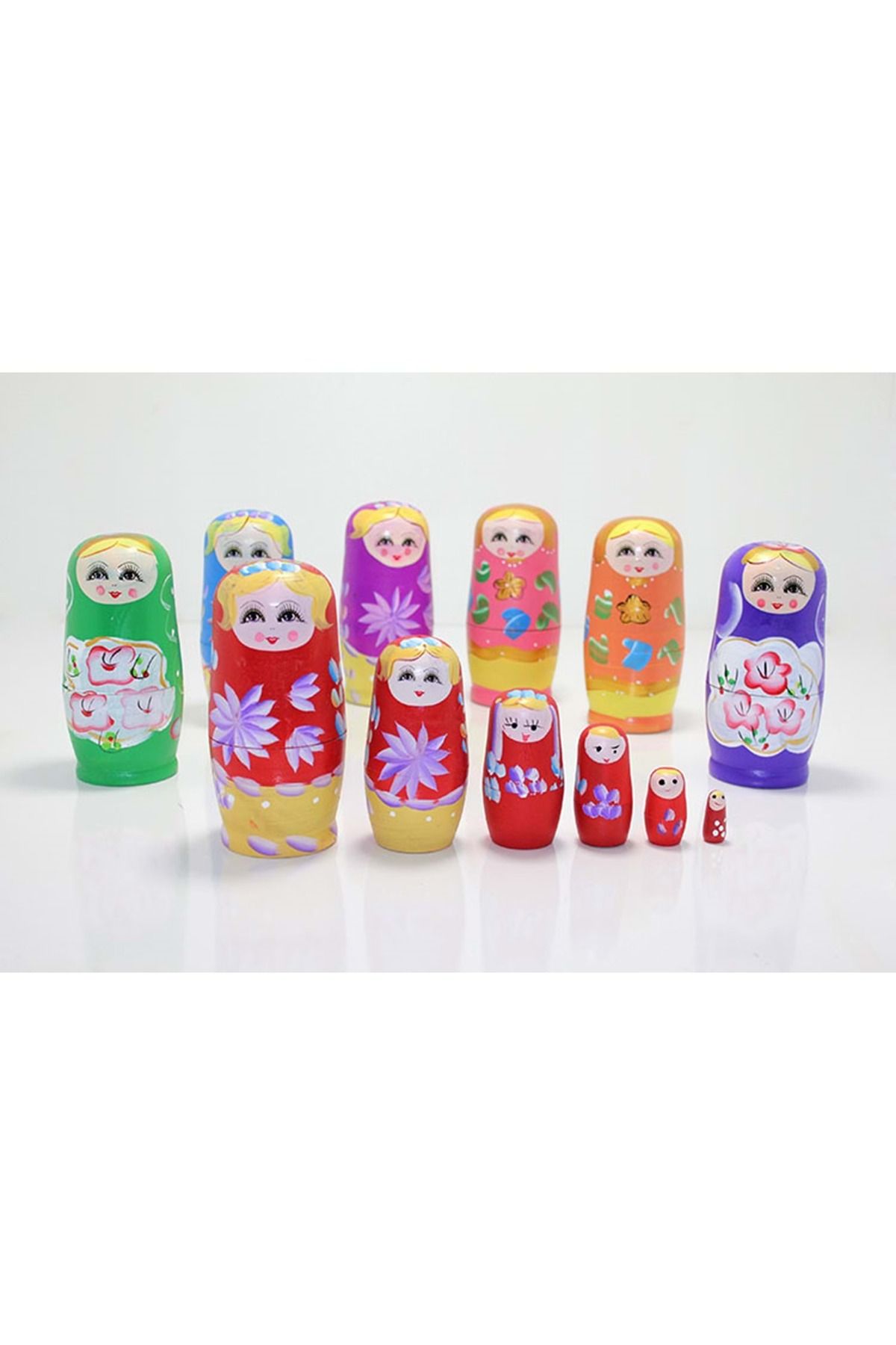 Store 6'Li Ahşap Matruşka 14 Cm