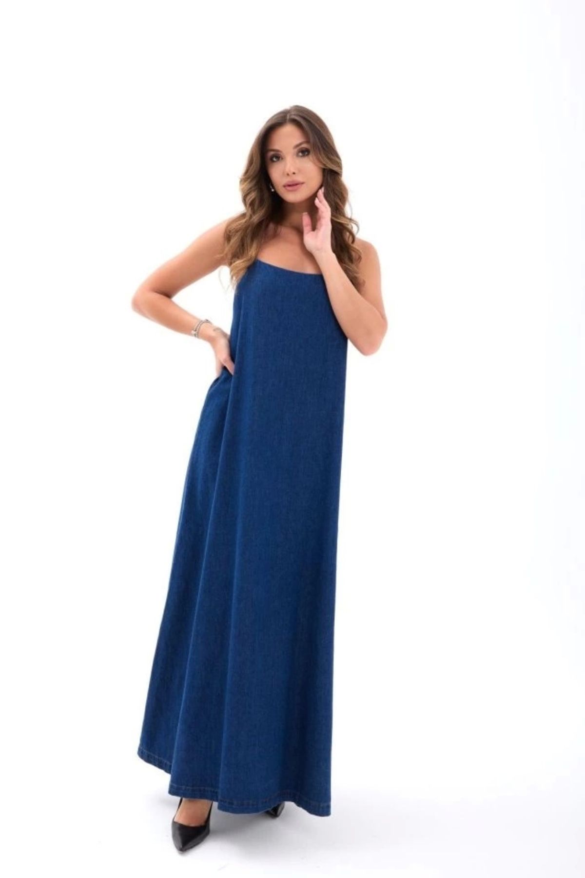 Butik 7432 KOT ELBİSE-MAVİ