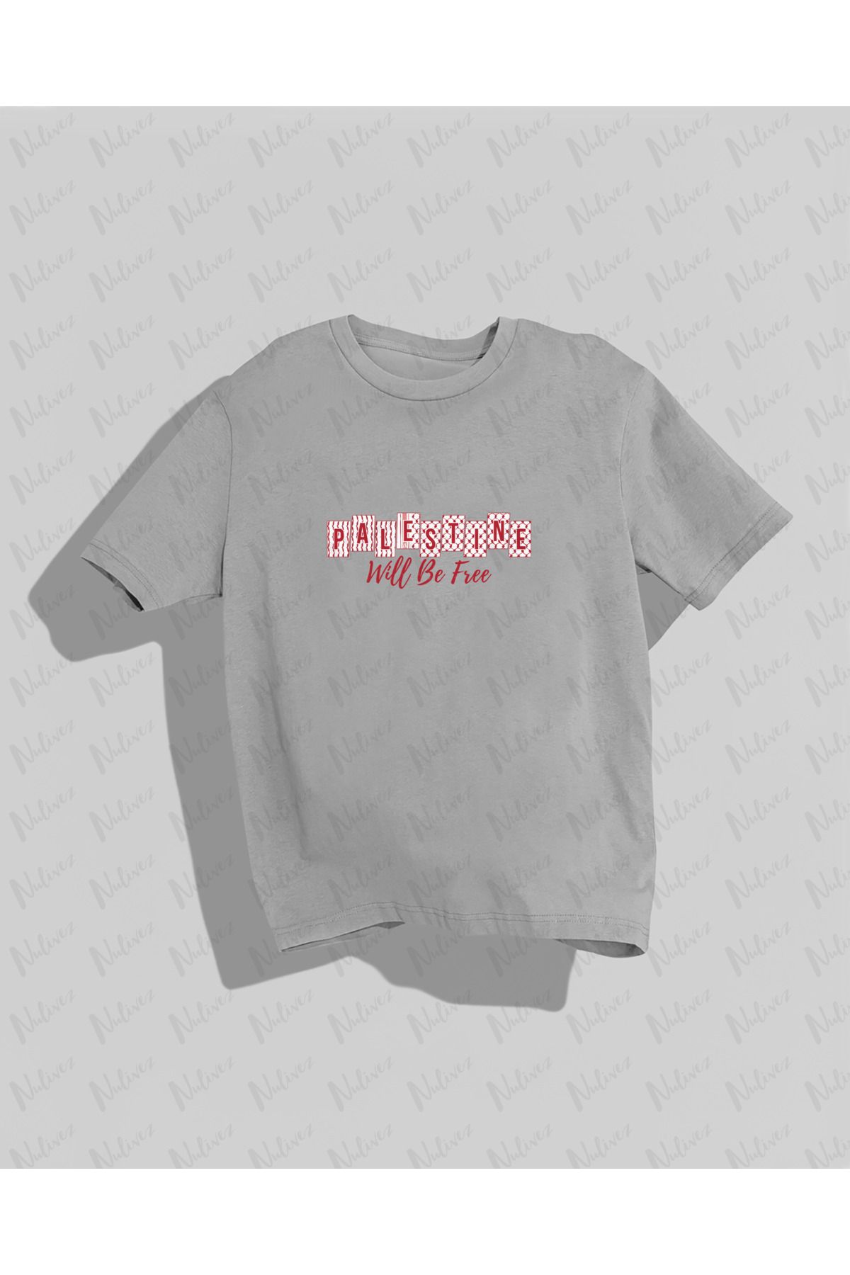 Nulivez Filistin Tasarımı Baskılı Yüksek Kalite Kompakt Unisex Oversize T-Shirt