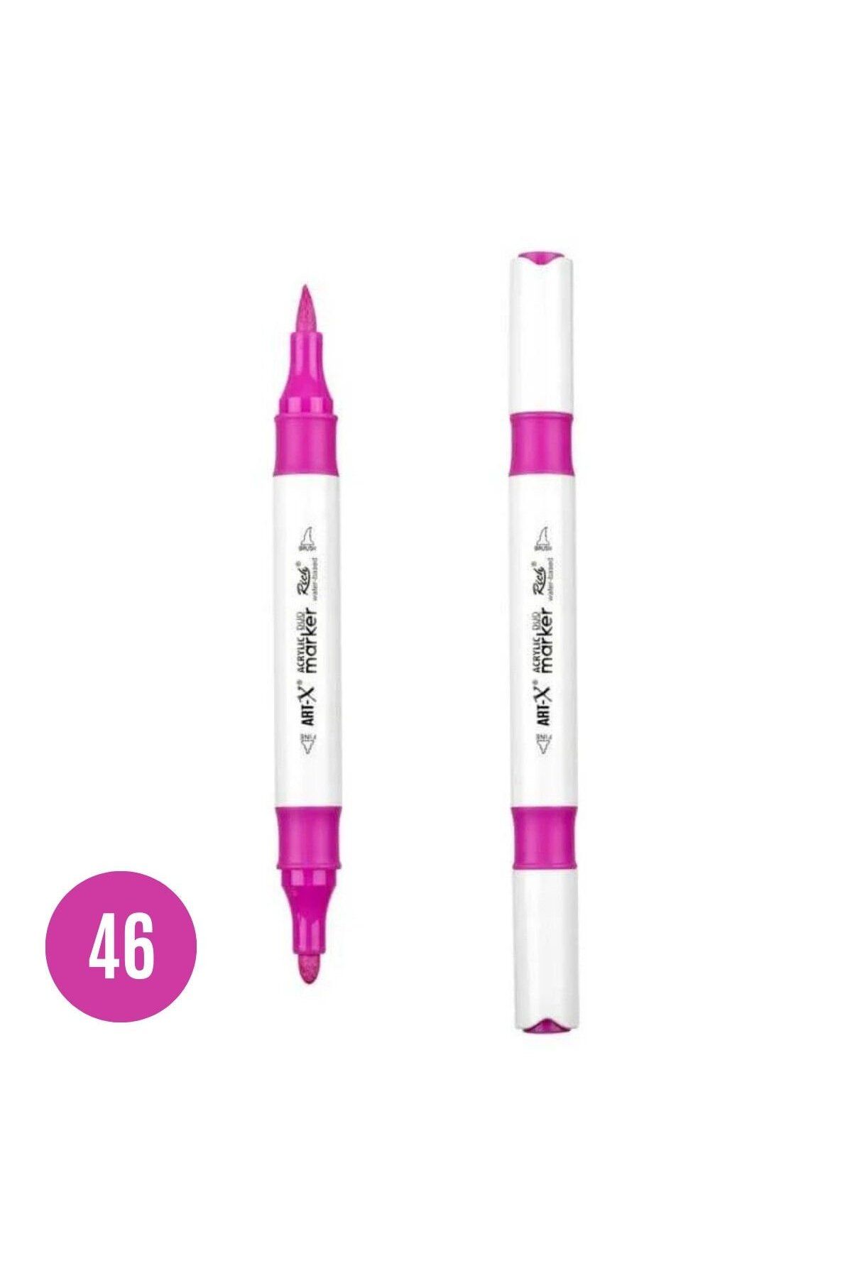 Art Tone ART-X Çift Fırça Uçlu Akrilik Bazlı Marker Kalem 46 Fuşya