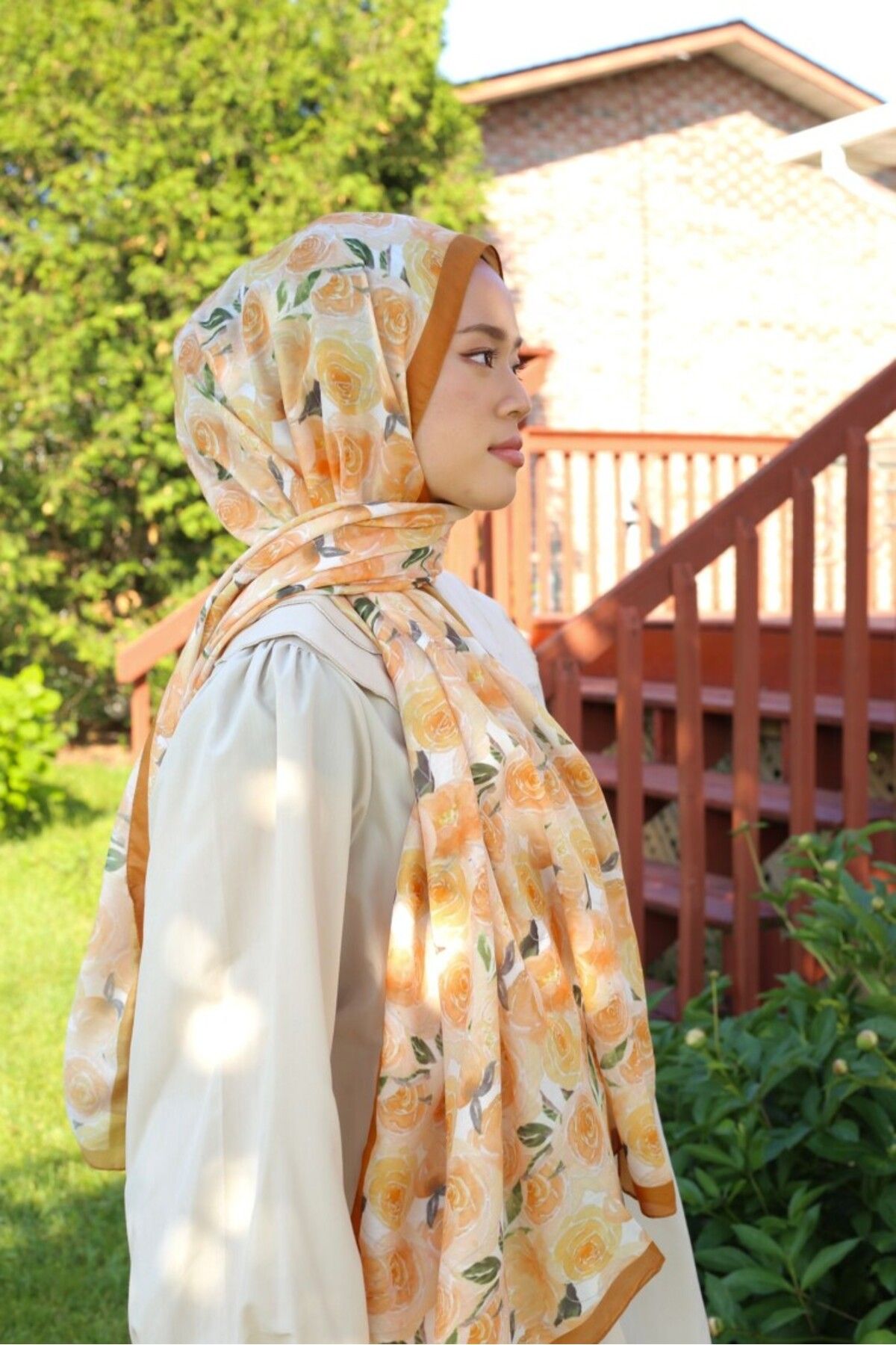 başörtü dükkanı Rose Desen Şal