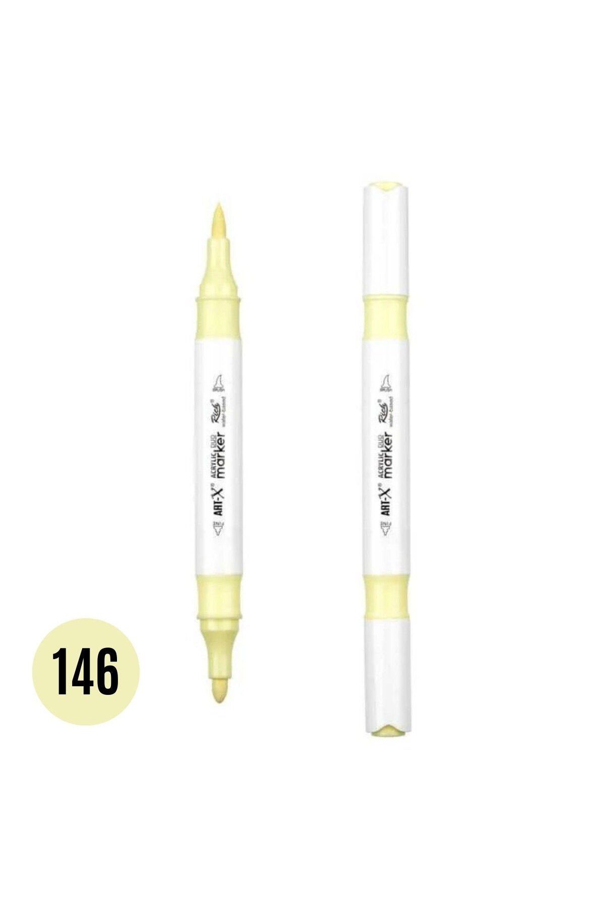Art Tone ART-X Çift Fırça Uçlu Akrilik Bazlı Marker Kalem 146 Işık Sarısı