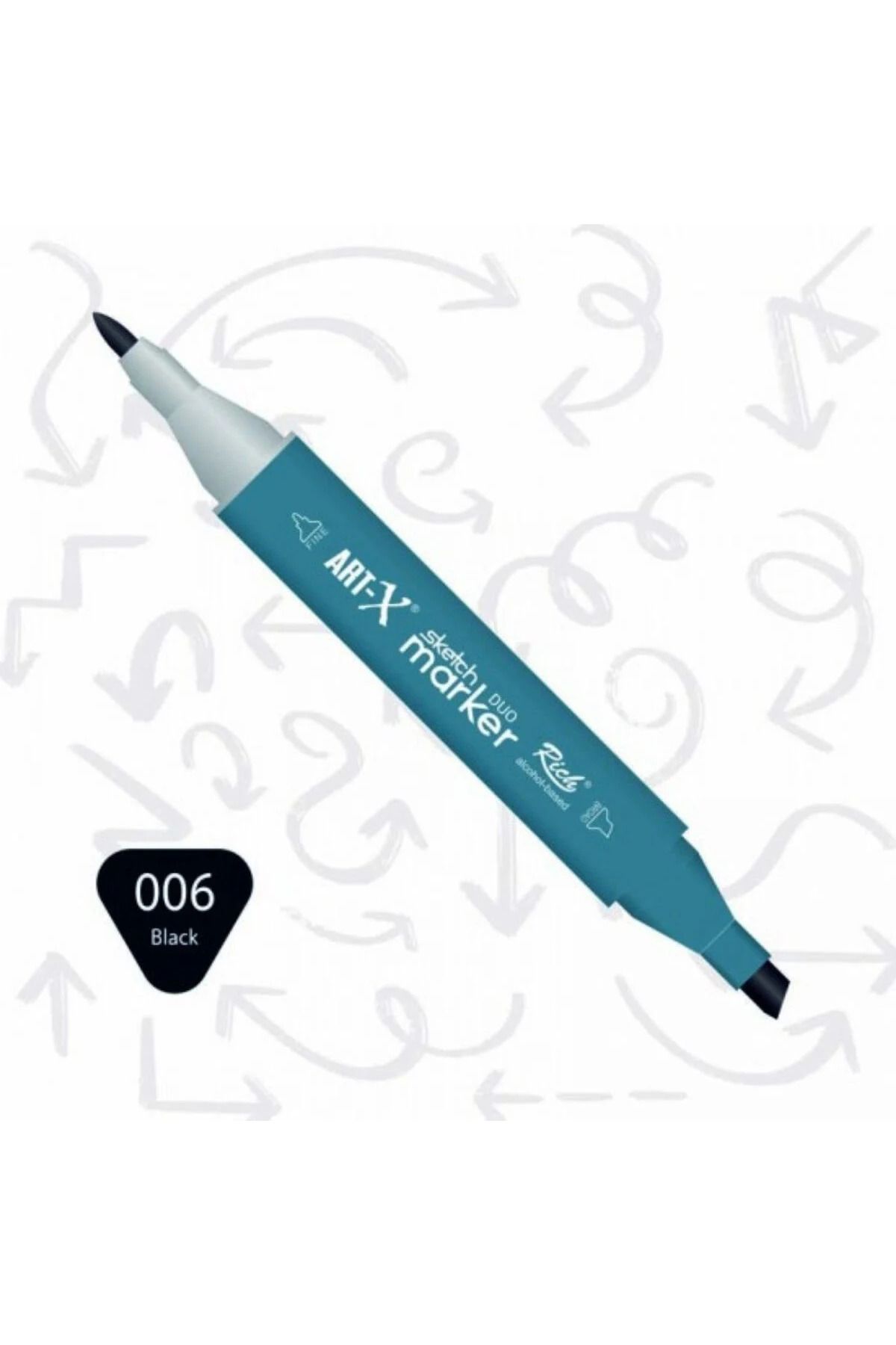 Art Tone ART-X Çift Uçlu Sketch Alkol Bazlı Marker Kalem 006 Black