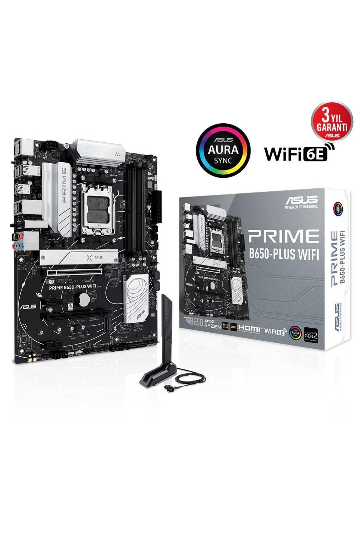 ASUS PRIME B650-PLUS WIFI, 4xDDR5, 2xM.2, HDMI, DP, Type-C, AM5 Soket GAMING Anakart