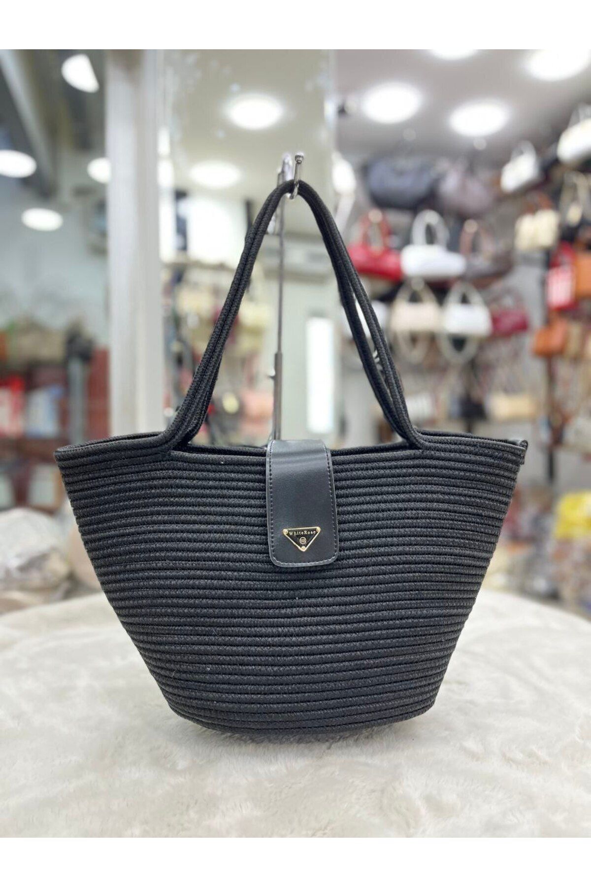 bynarincollection Günlük model hasır model kol ve omuz çantası
