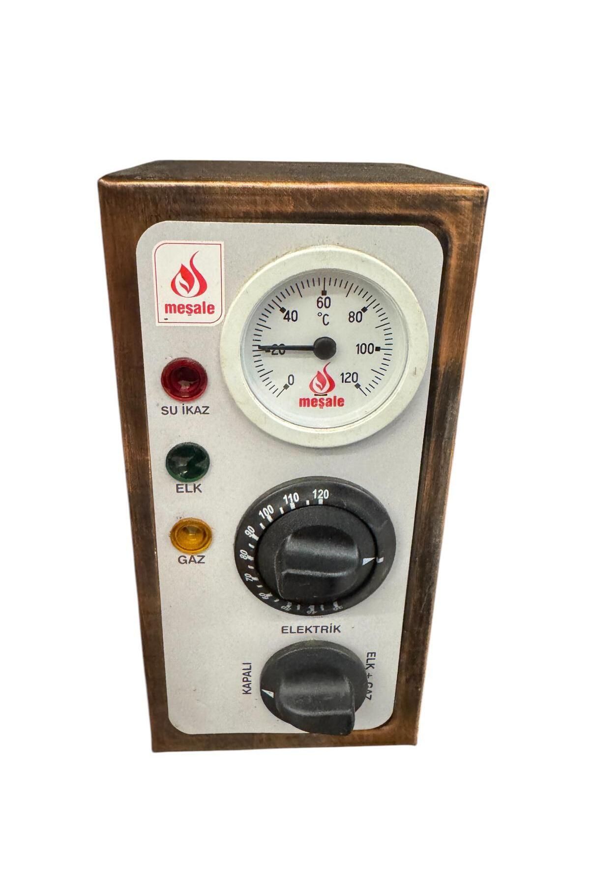 Meşale 1-2-3 Demlikli Antik Bakır Analog Full Otomatik Çay Kazanı Kutusu
