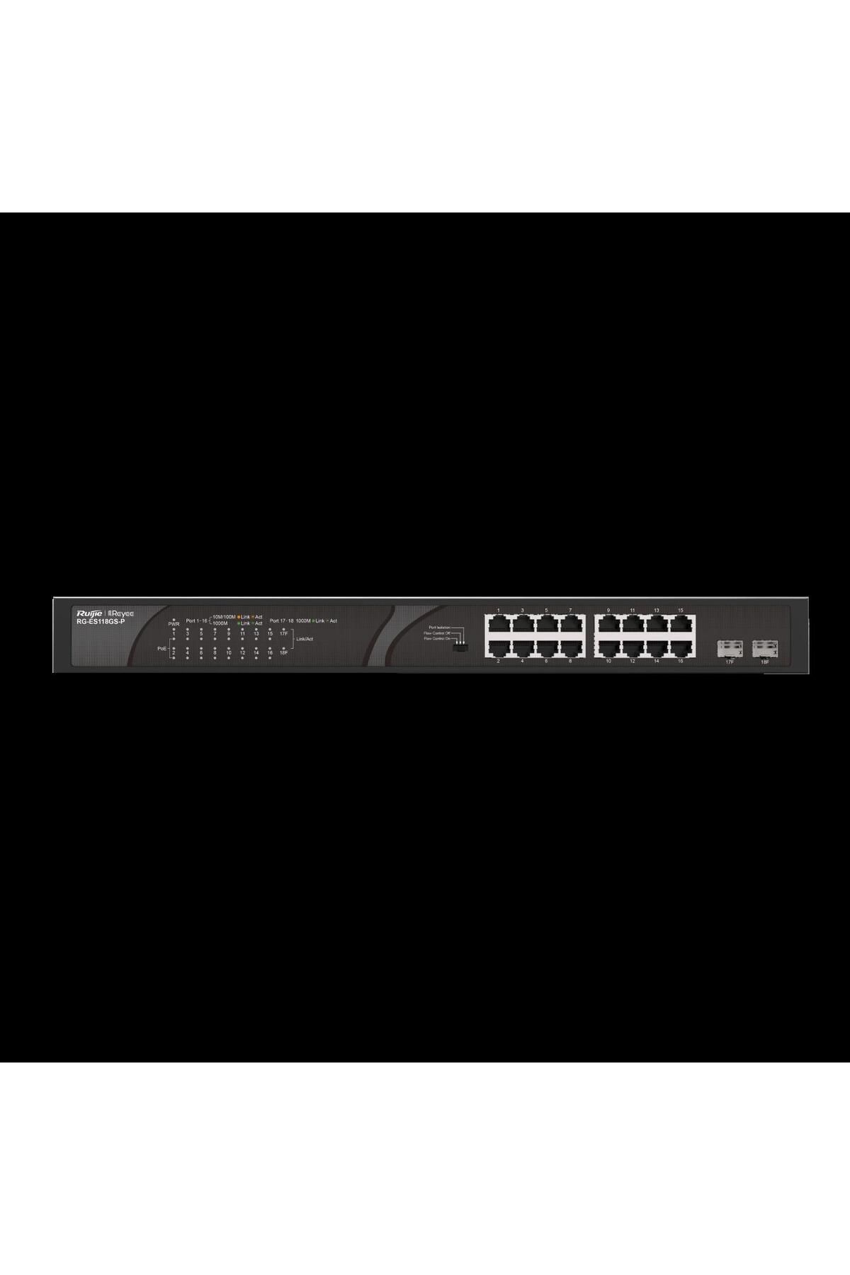 RUIJIE RUİJİE-REYEE RG-ES118GS-P 16XGE 2XGE F.GİGABİT 247W POE SWİTCH
