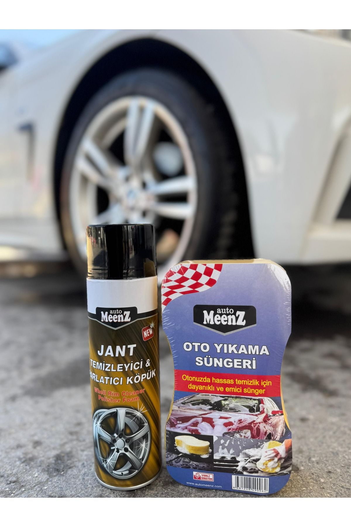 AUTO MEENZ Jant Temizleyici & Parlatıcı Köpük 500 ml + Oto Yıkama Süngeri