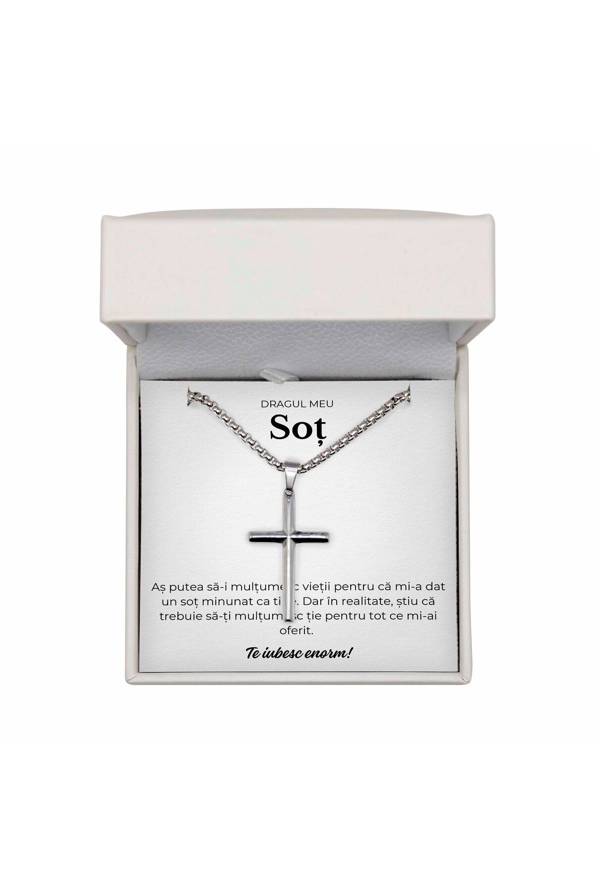 The Jewel Heart-Cross Necklace for Husband – 316L Stainless Steel, Gift Box Included 1