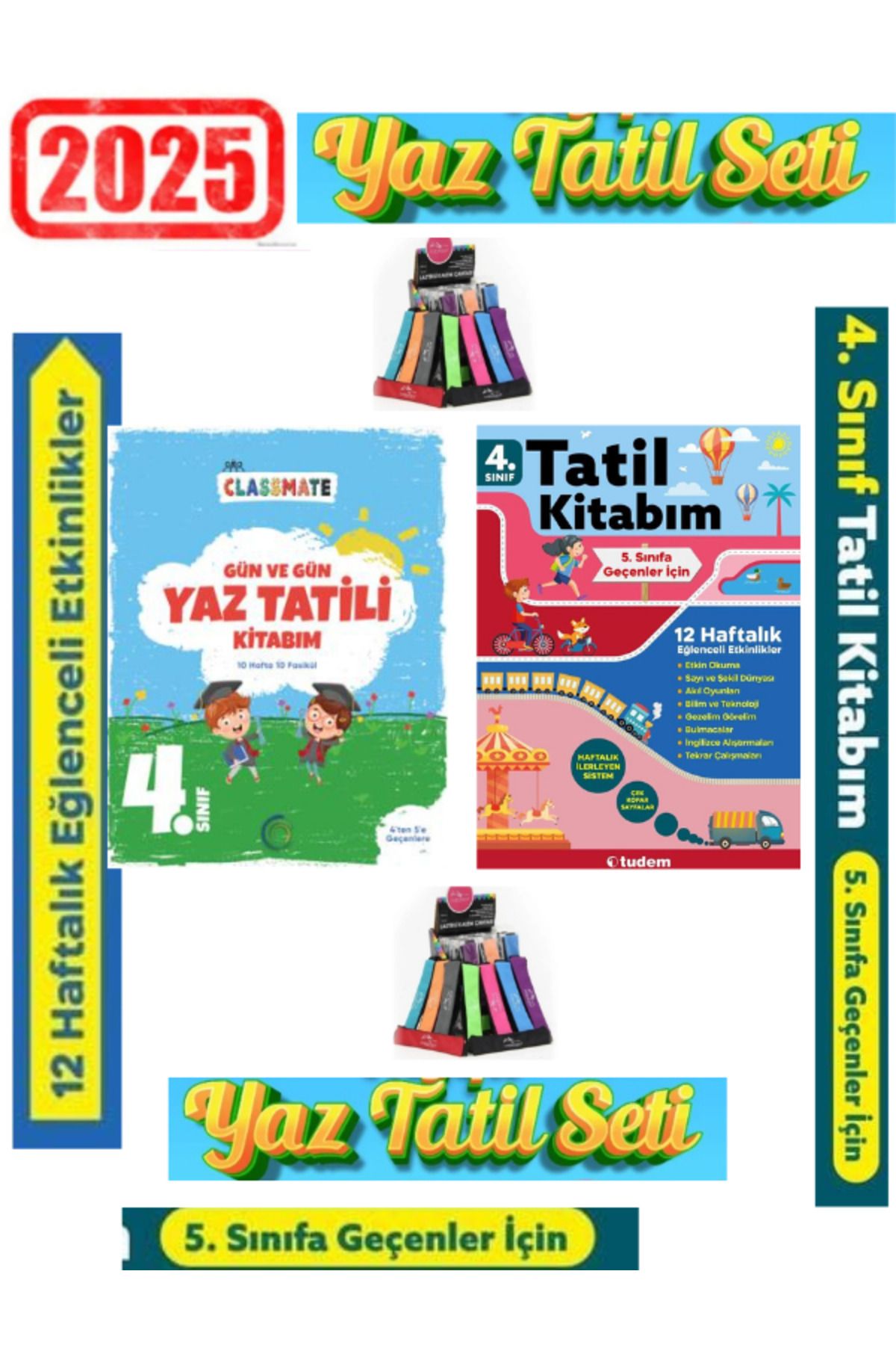 Bilfen Yayıncılık Okyanus 4.Sınıf Gün Gün Yaz Tatil+Tudem 4.Sınıf 12 Haftalık Yaz Tatil Seti+Kalemlik