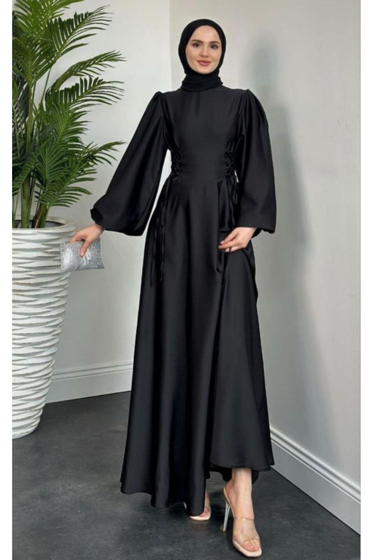 mahira collection İP DETAYLI SATEN ABİYE