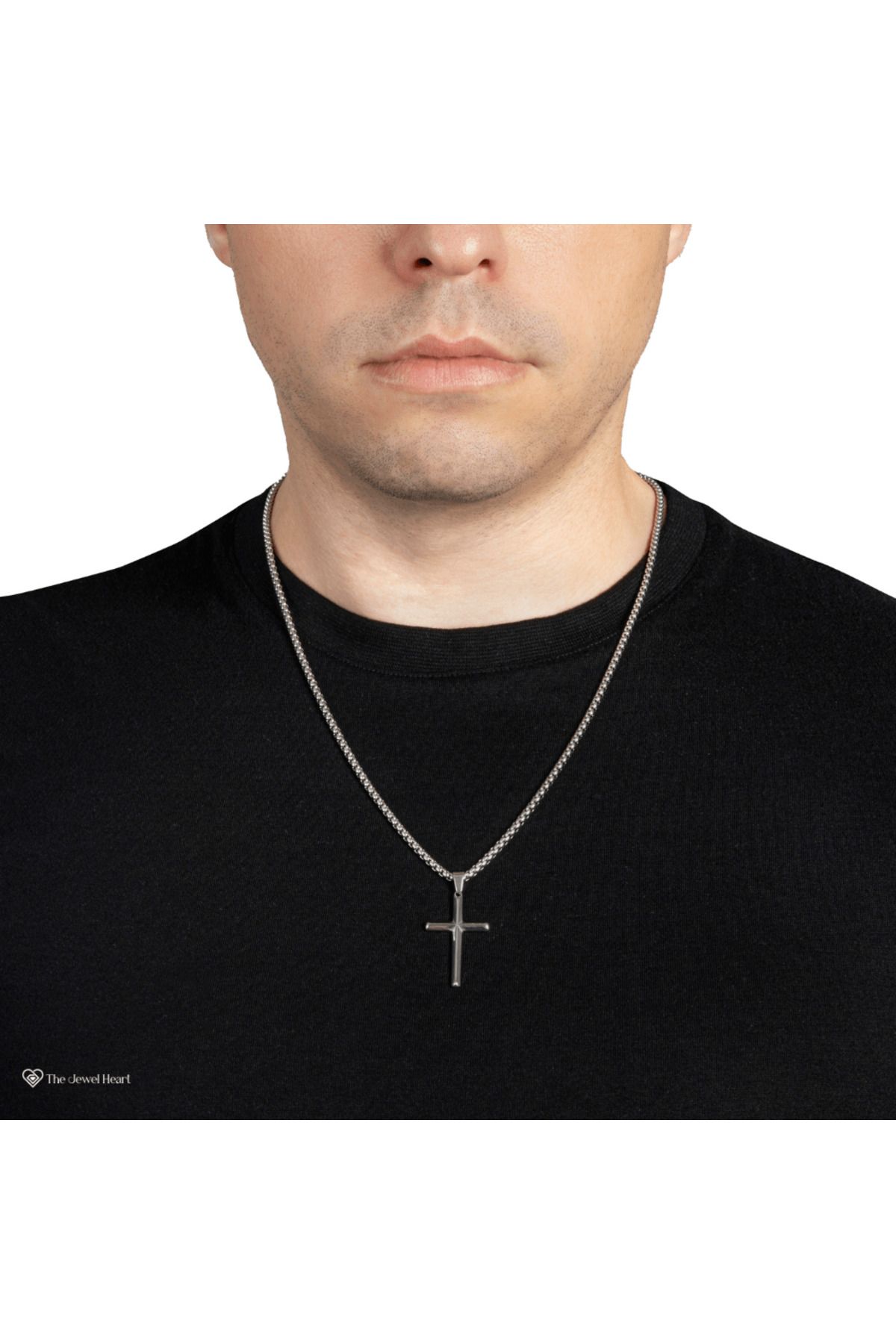 The Jewel Heart-Cross Necklace for Husband – 316L Stainless Steel, Gift Box Included 5