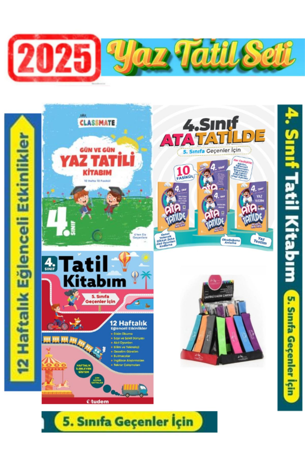 Bilfen Yayıncılık Okyanus 4.Sınıf Yaz Tatil+Ata 4.Sınıf Yaz Tatil+Tudem 4.Sınıf Yaz Tatil Seti+Kalemlik