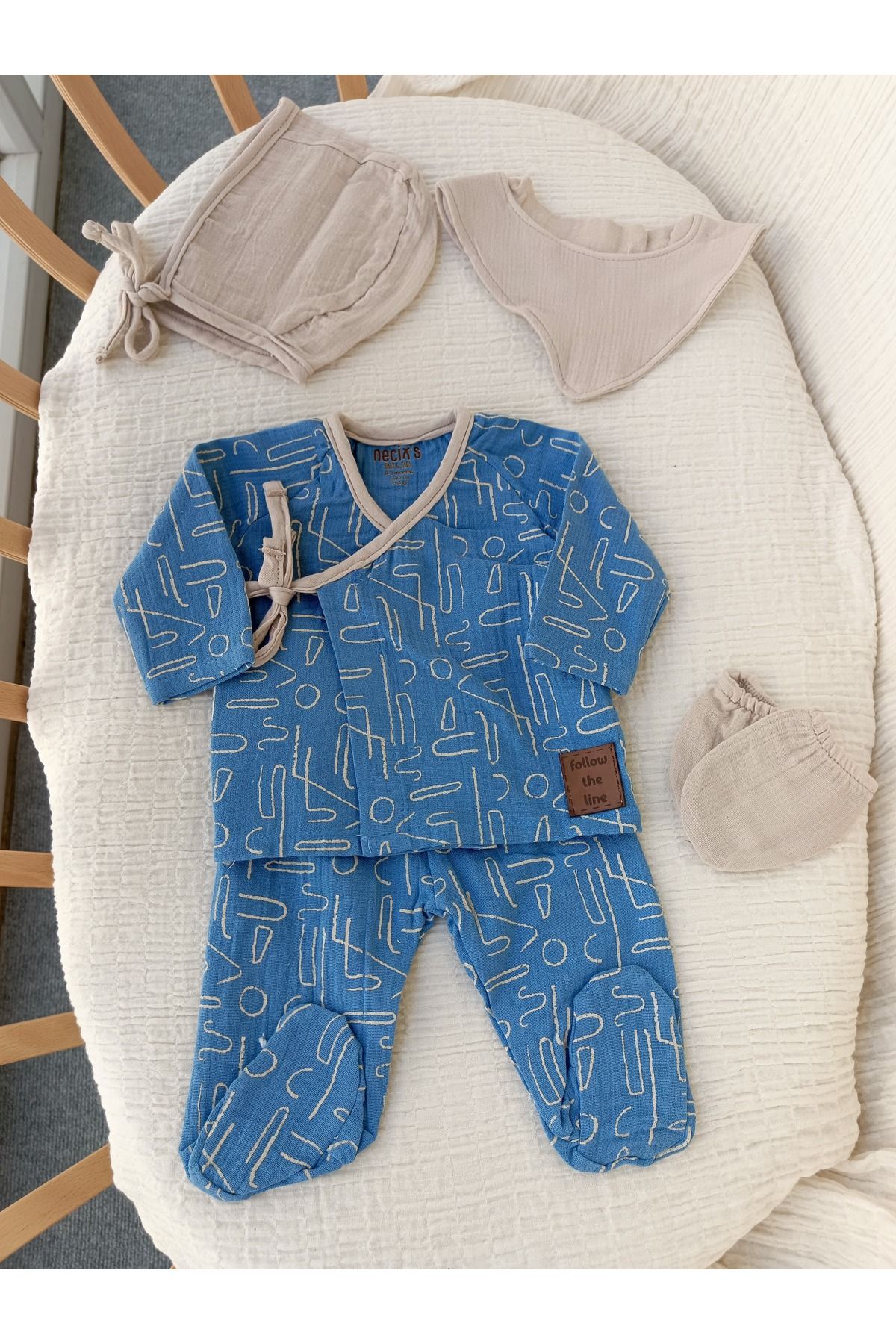 Babystasarım Linear Müslin Hastane Çıkışı Set