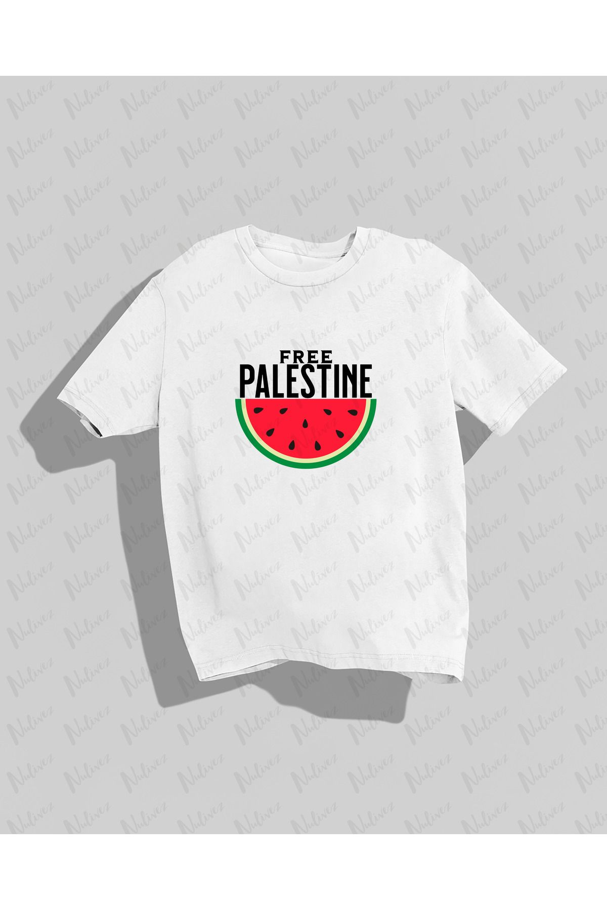 Nulivez Free Palestine Baskılı Yüksek Kalite Kompakt Unisex Oversize T-Shirt