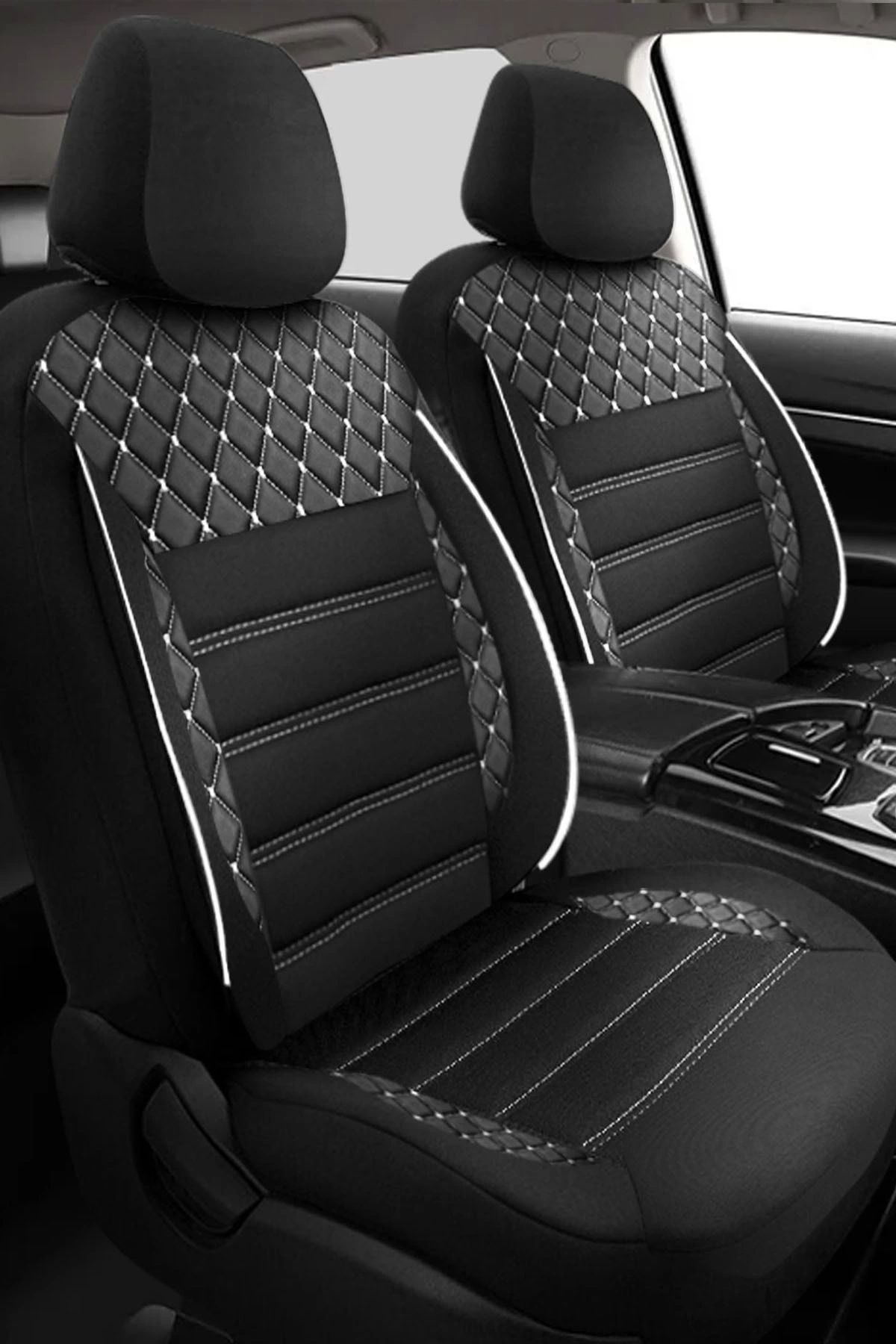 NAZ OTO Safir Beyaz Tay Tüyü Chevrolet Kalos Uyumlu Oto Koltuk Kılıfı