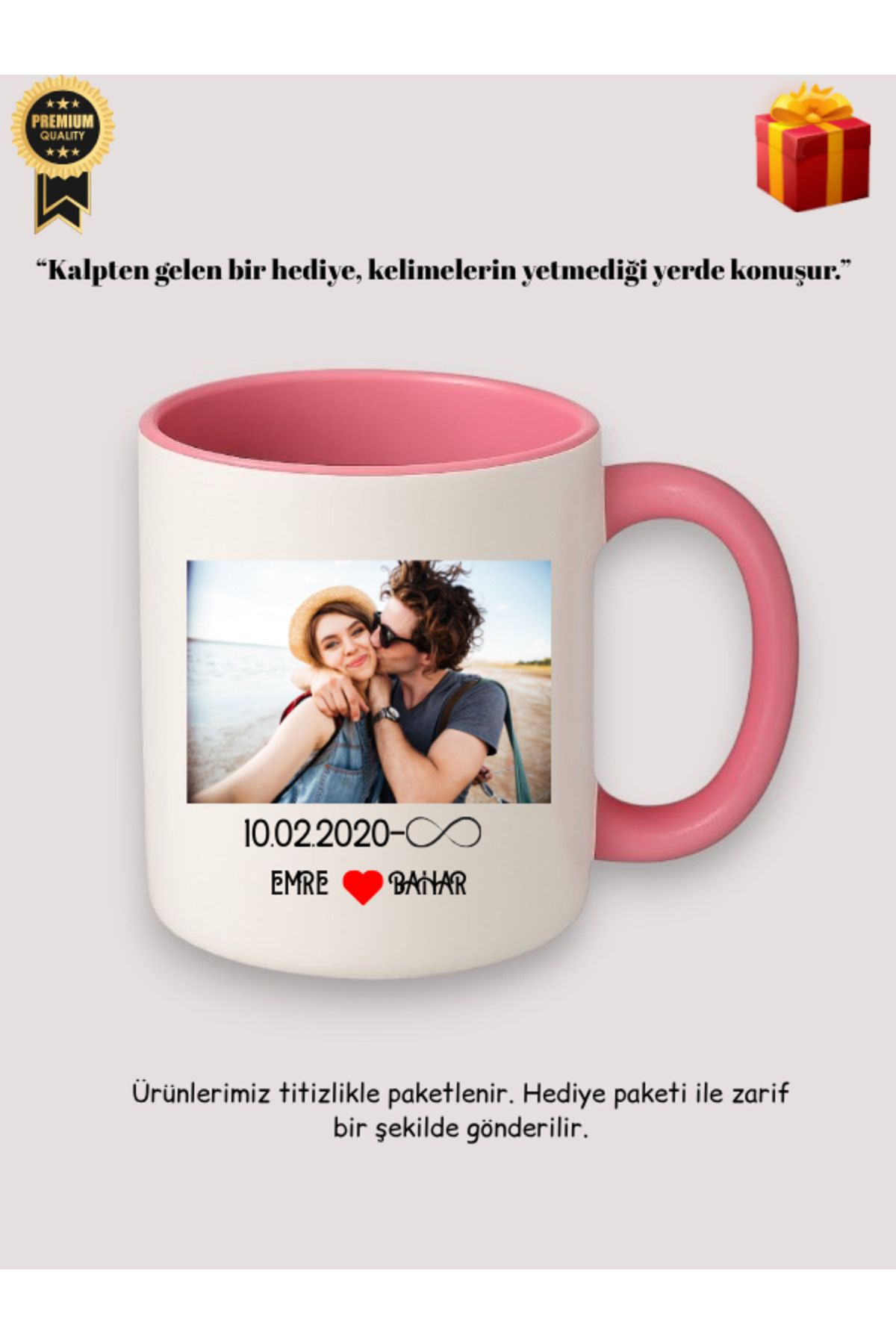 Desinovas Fotoğraflı İsimli Tarihli Kupa Bardak - Hediye Paketli