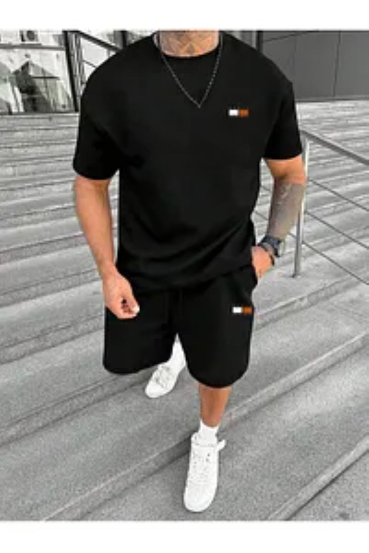 LUNAVISTA Harfli baskılı tişört ve şort, yaz, kentsel, arkadaşa hediye, günlük