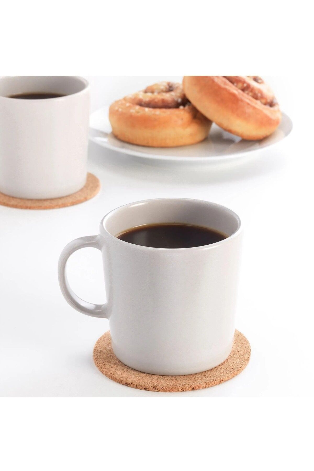 IKEA QUALİTY 2 Adet Kulplu Kupa Yükseklik 9 Cm İkea 2'li Set Çay Fincanı Bej Renk Bardak Hacim 300 ml